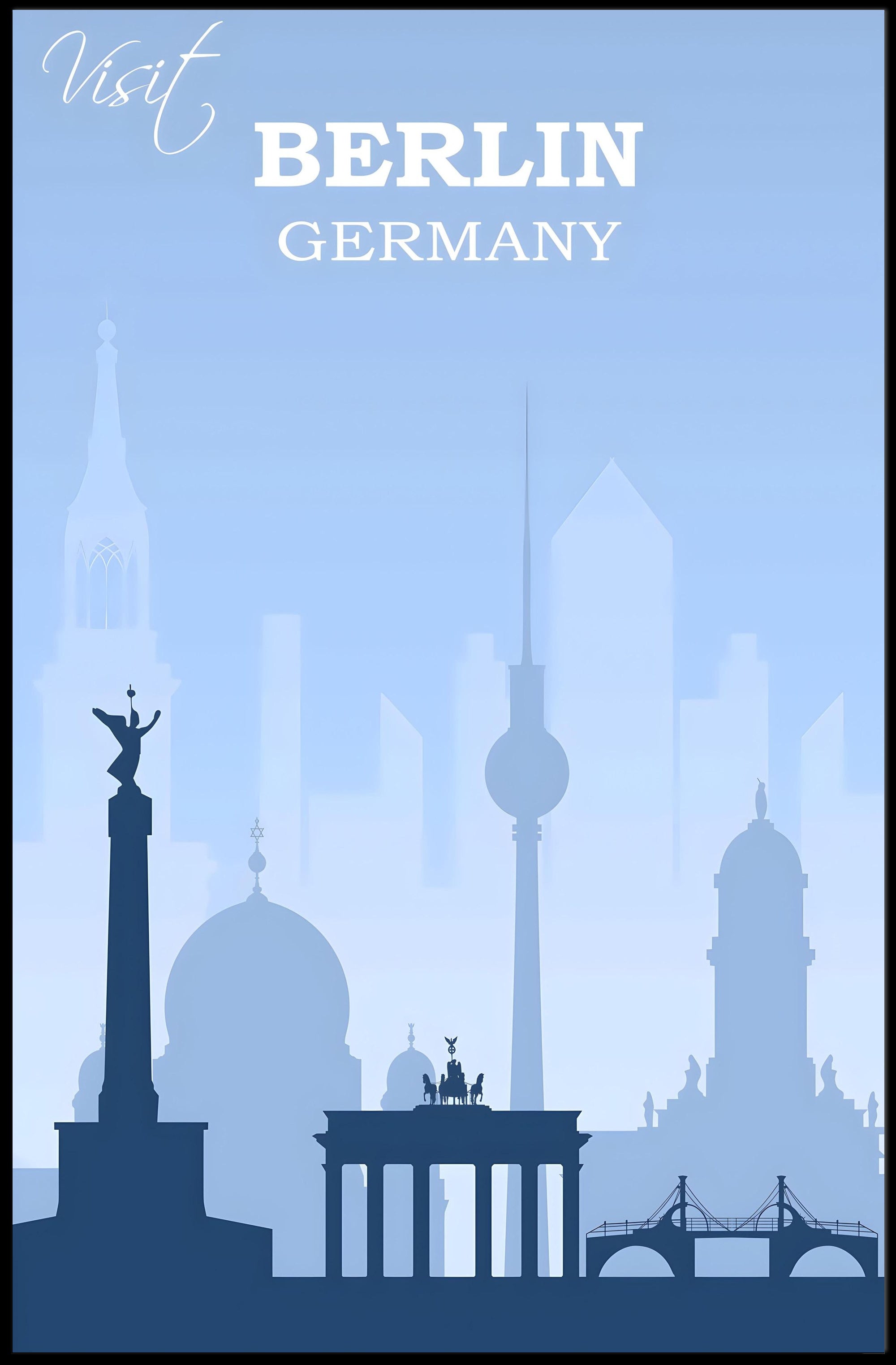 Berlin Skyline Art: Calm Travel Poster