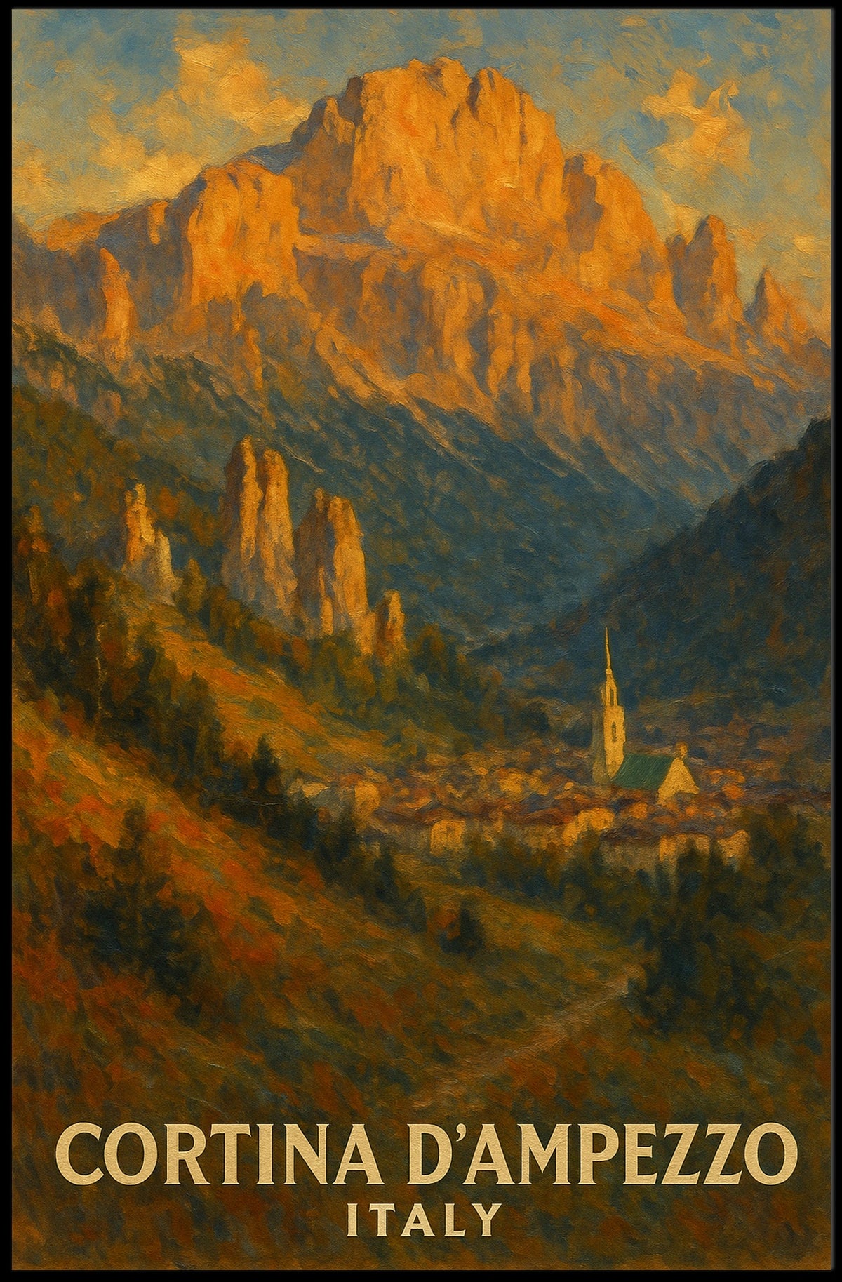 Cortina DAmpezzo Italian Alpine Poster