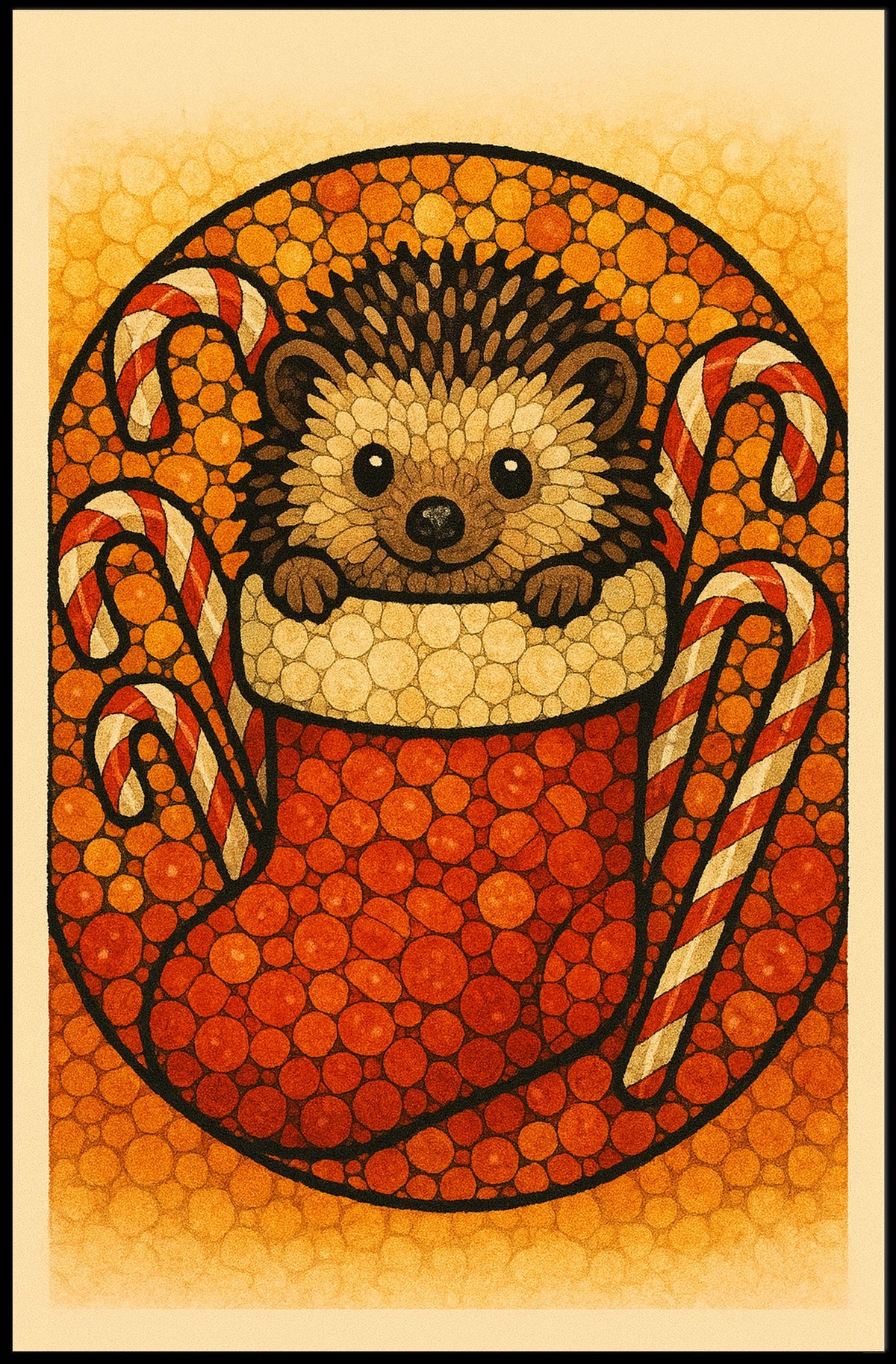 Hedgehog Holiday Cheer Poster