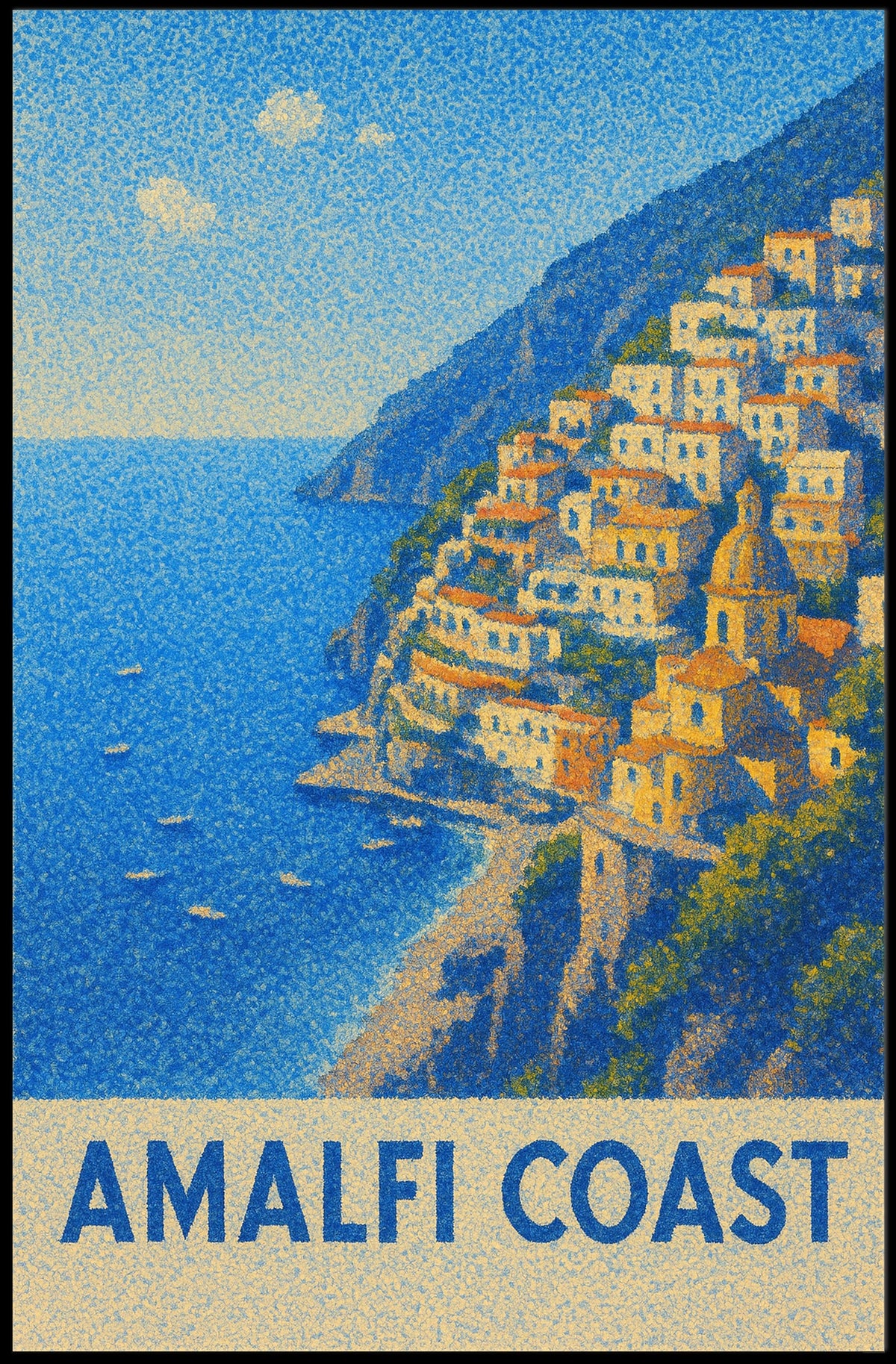 Amalfi Coast Poster Wall Art For Coastal Decor And Travel