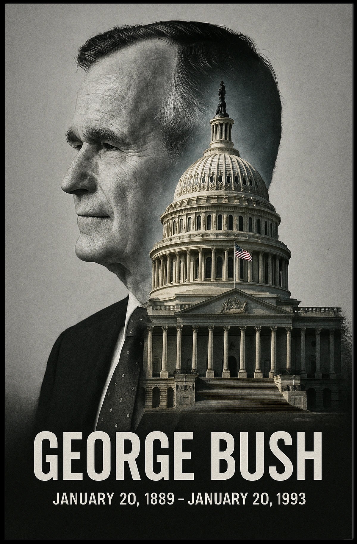 George H. W. Bush 41st President of the United States Reflections Poster