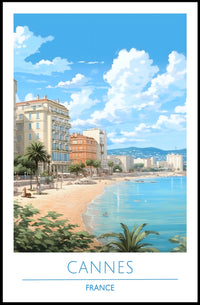 Scenic Beachfront of Cannes Poster