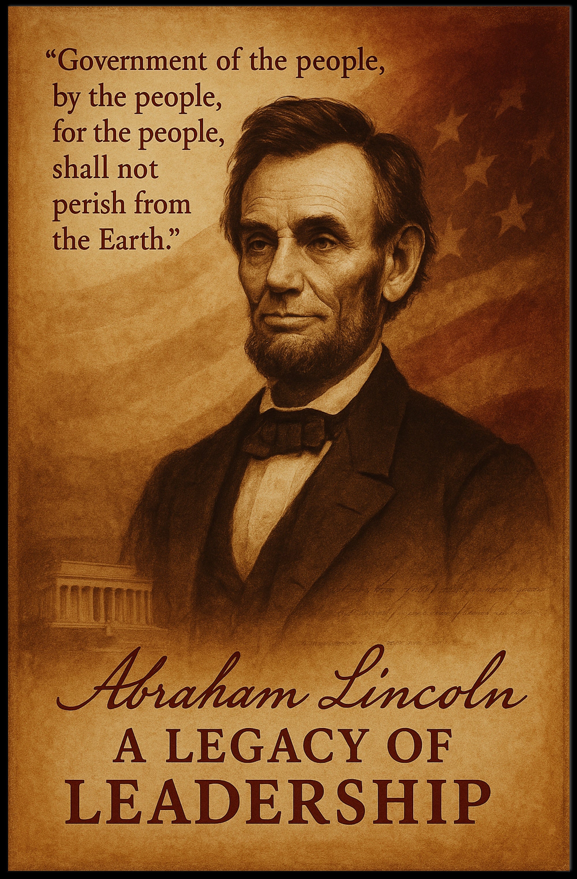 Abraham Lincoln Vintage Art for Historical or Presidential Poster