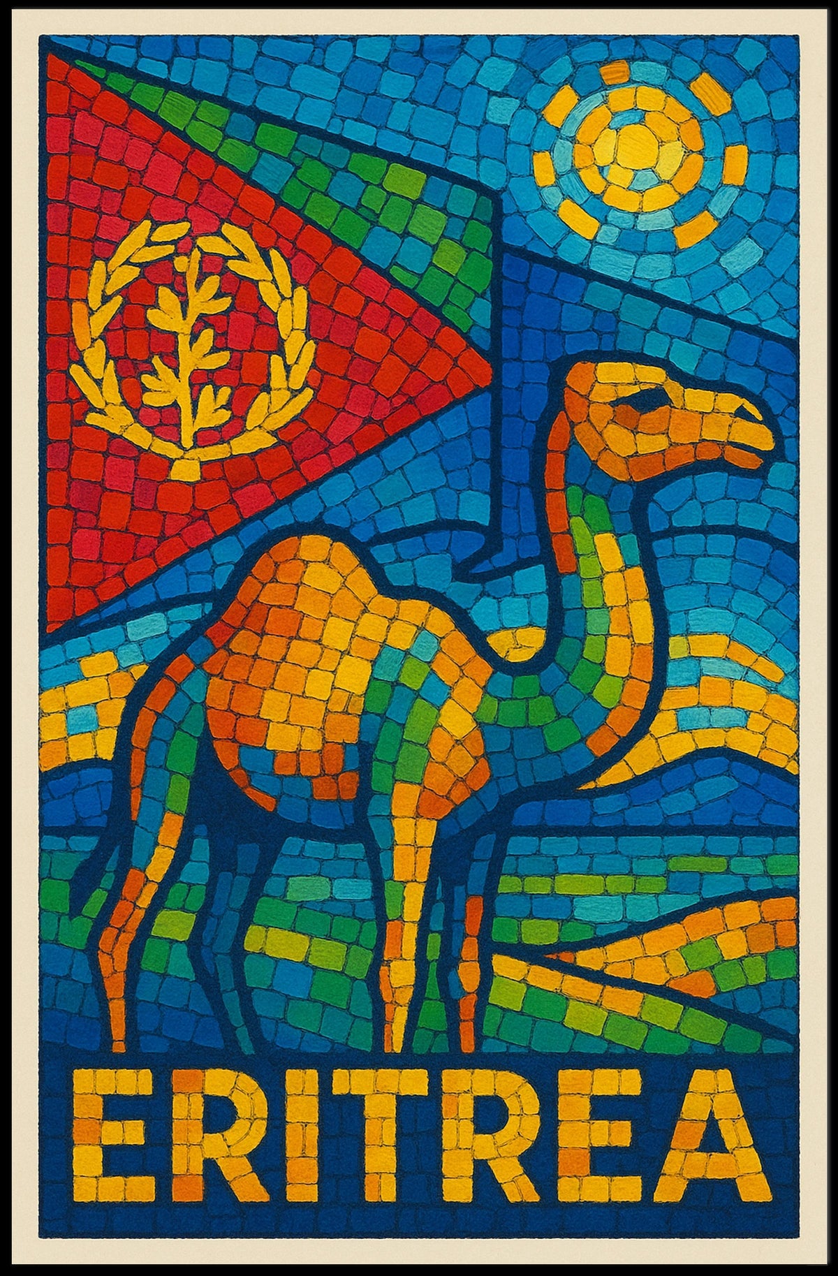 Eritrea Mosaic Art Poster