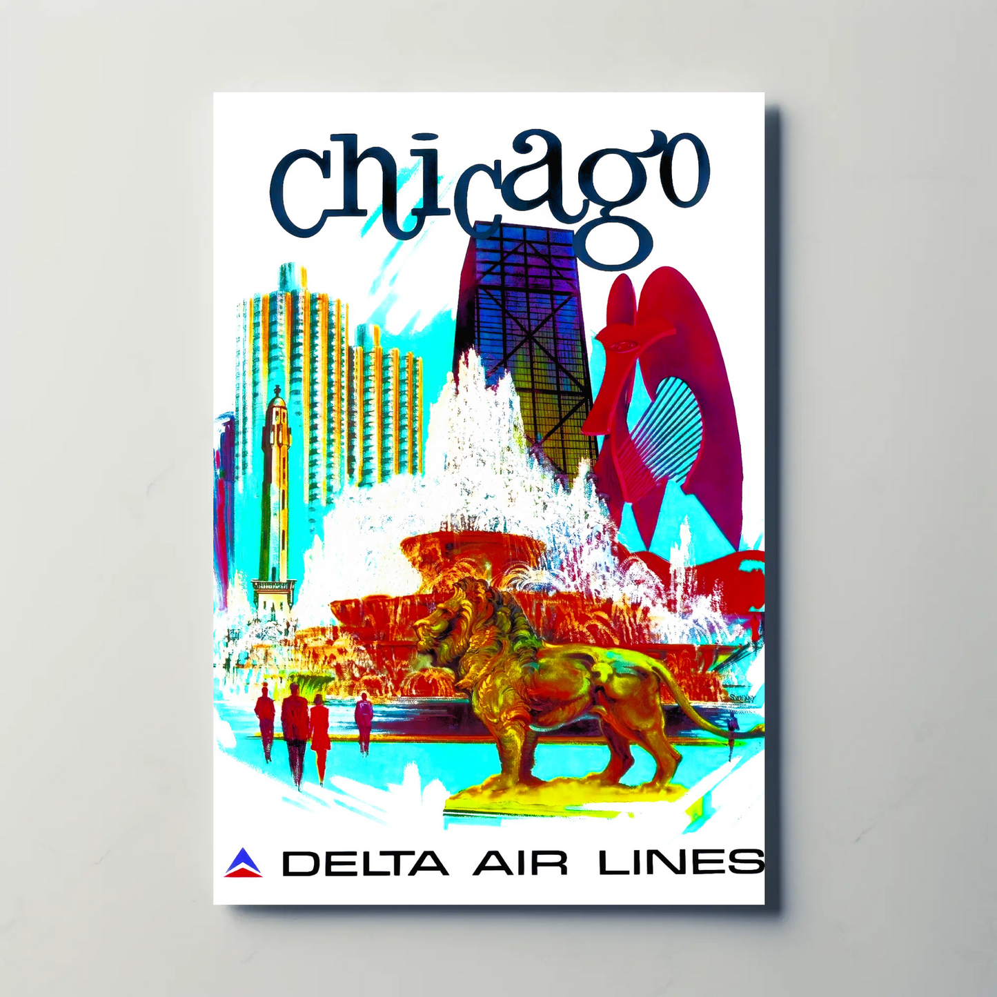 Chicago Vintage Travel Air Lines Poster