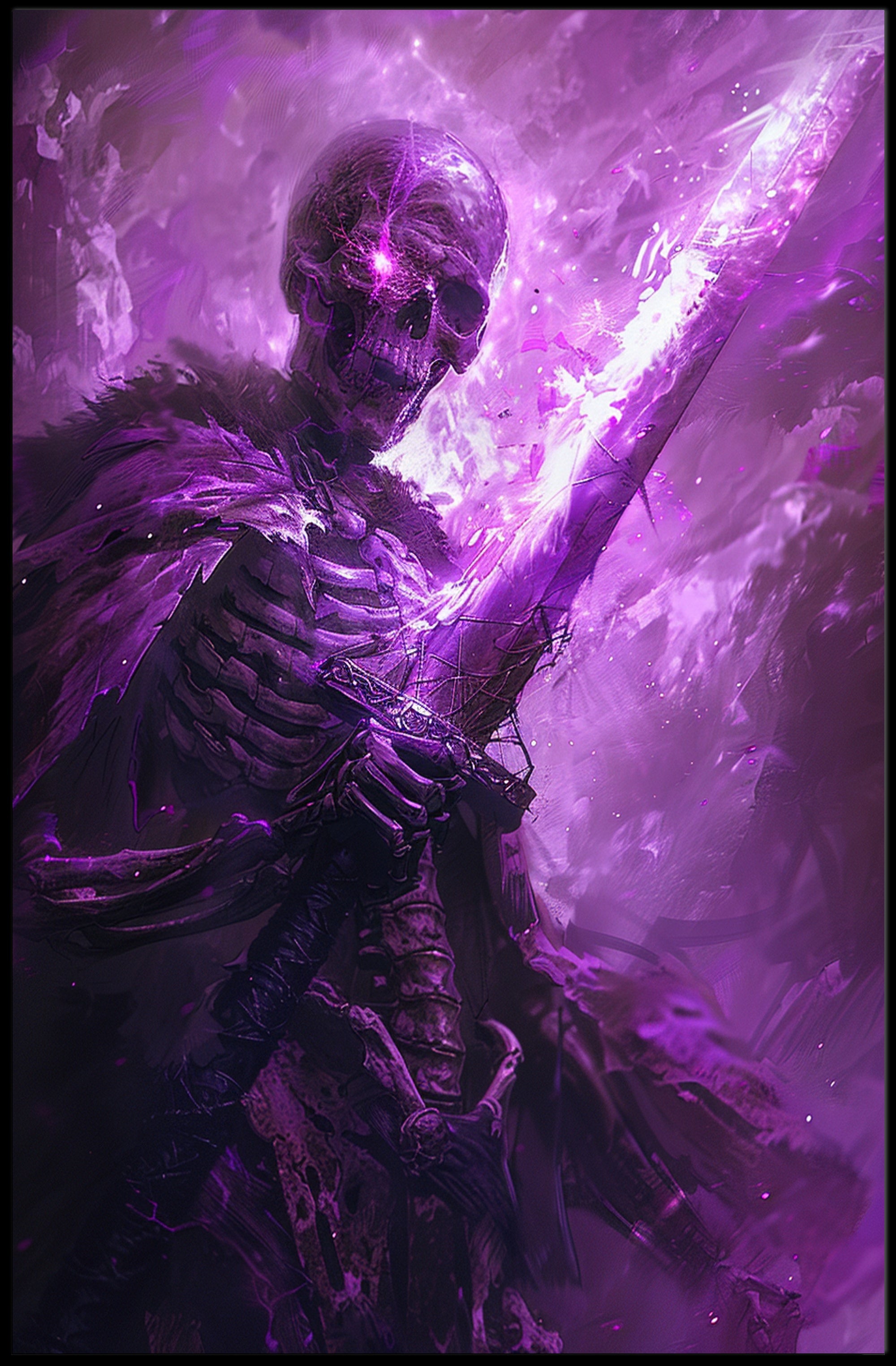 Enchanted Skeleton Warrior Art Print Poster for Home Decor PosterGoat