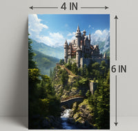 Enchanted Castle In The Mountains Poster PosterGoat