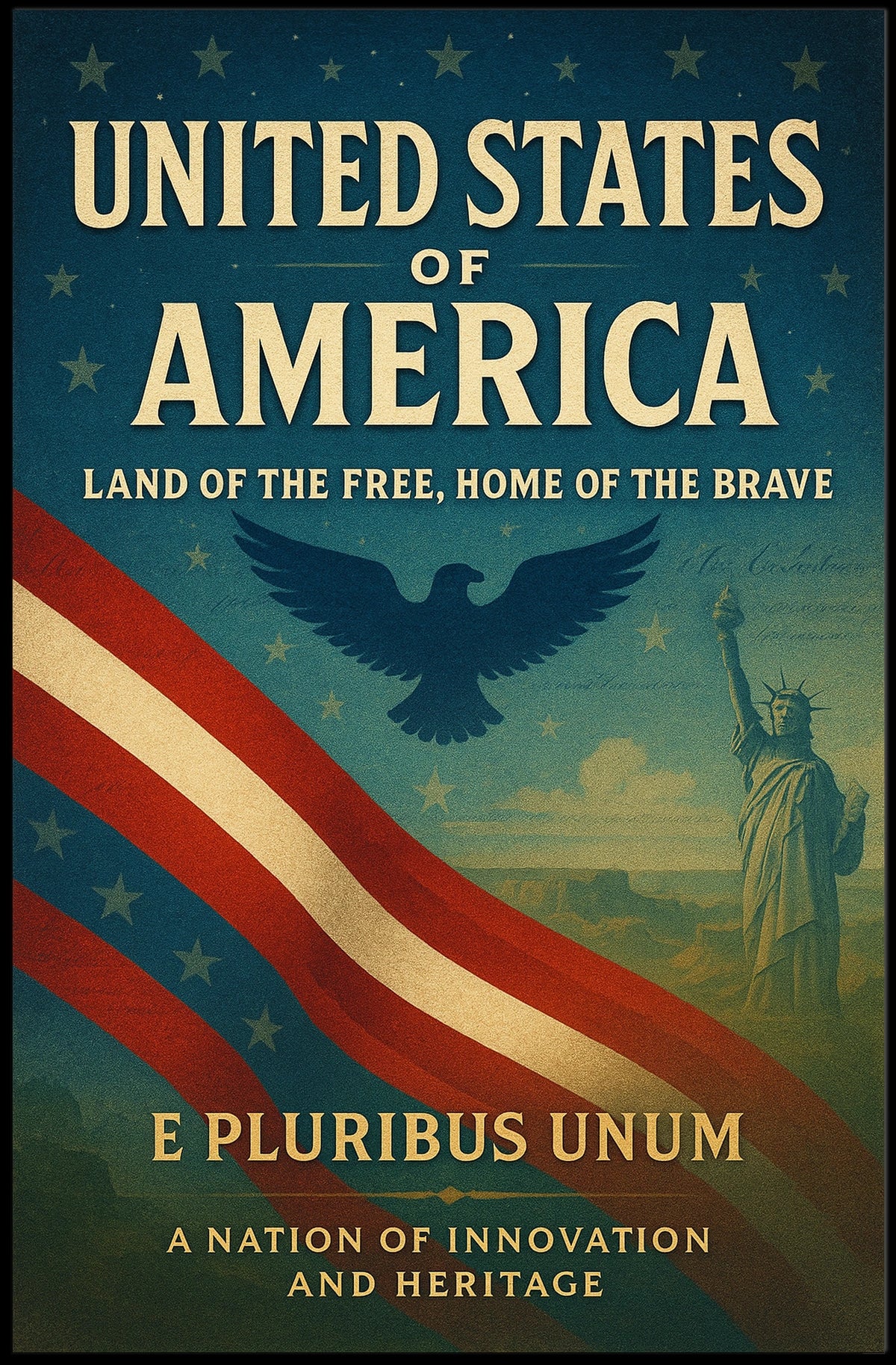 United States of America A Nation of Innovation and Heritage Poster