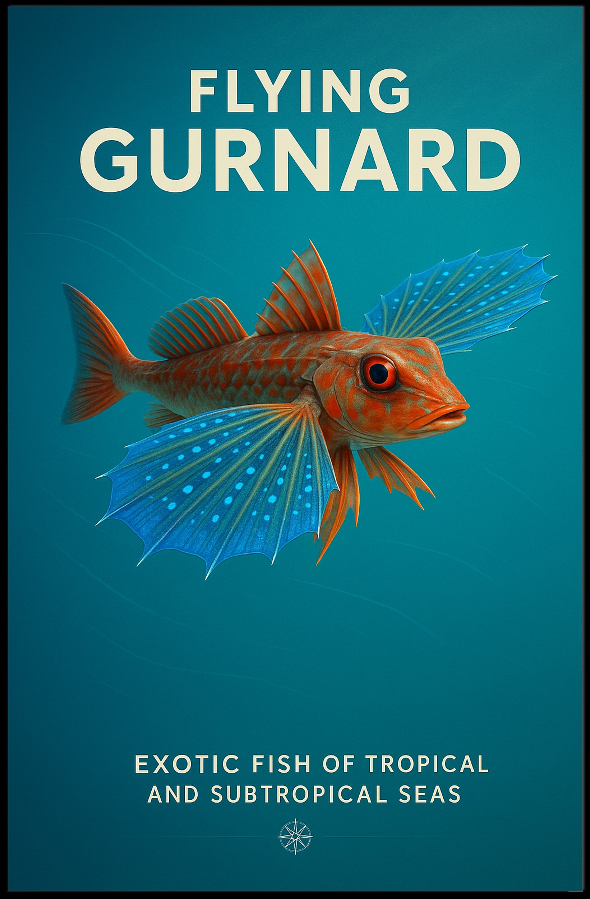Flying Gurnard Marine Life Educational Poster PosterGoat
