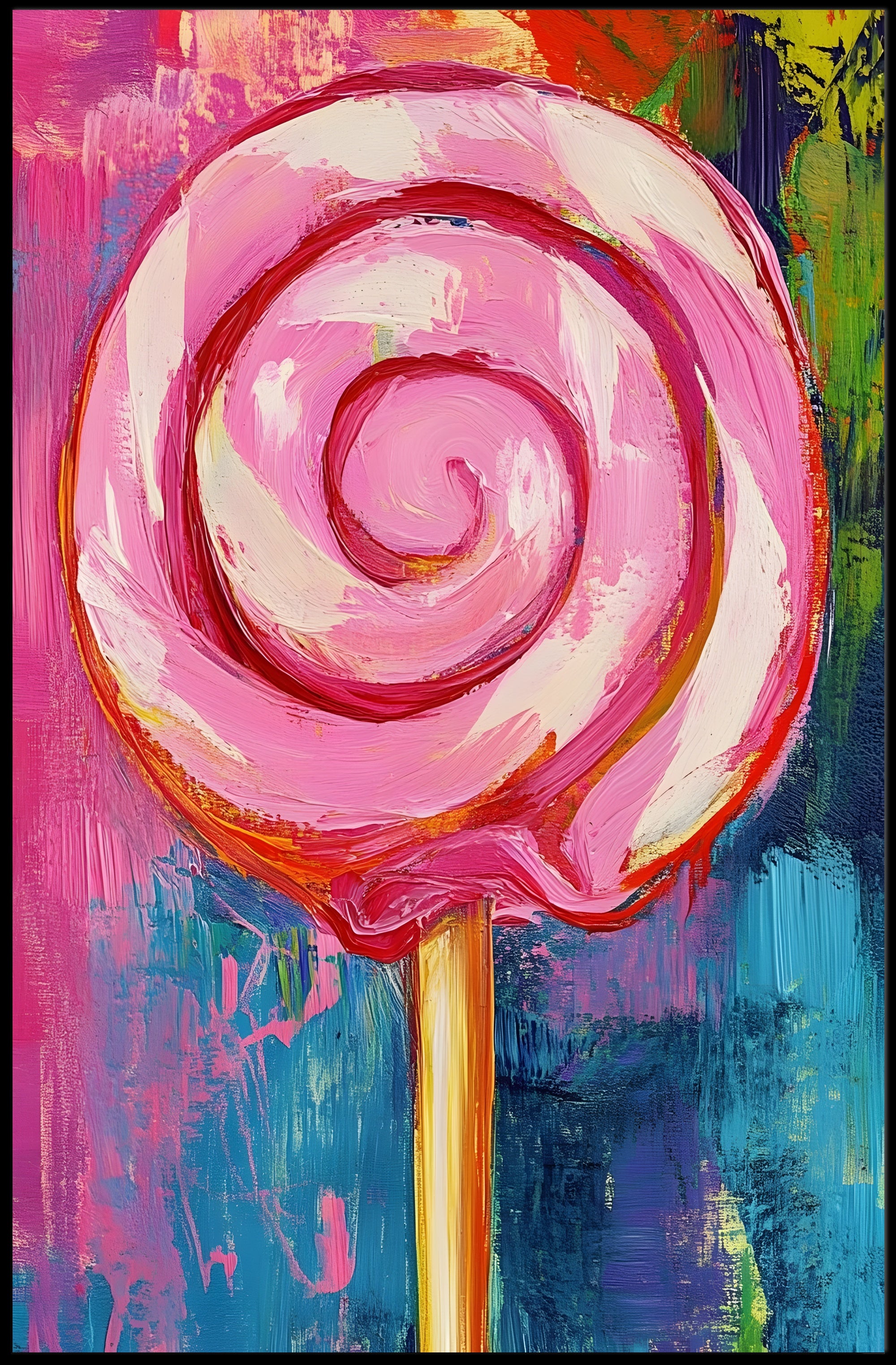 Lollipop Poster Whimsical Colorful Pop Art Print