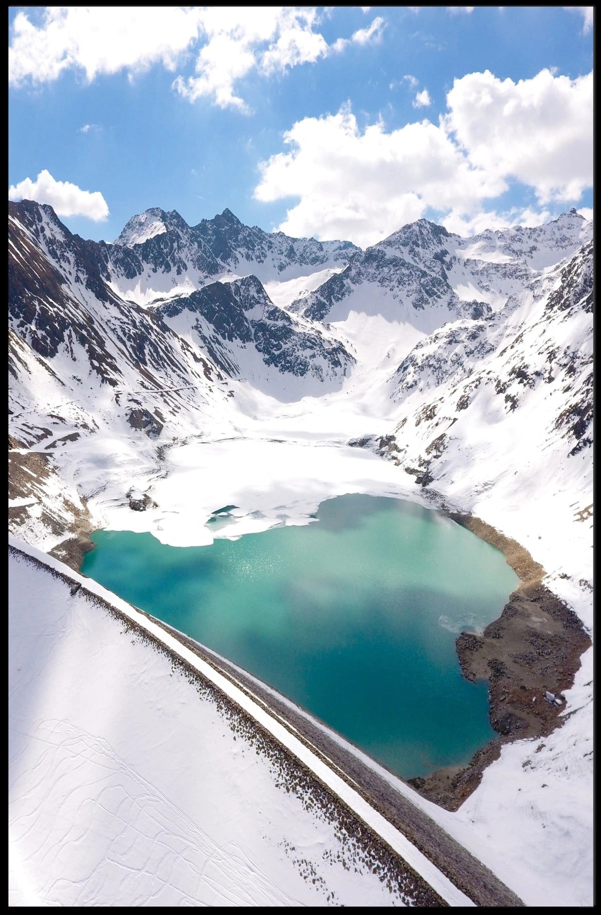 Stunning Alpine Lake and Mountain Landscape National Park Poster
