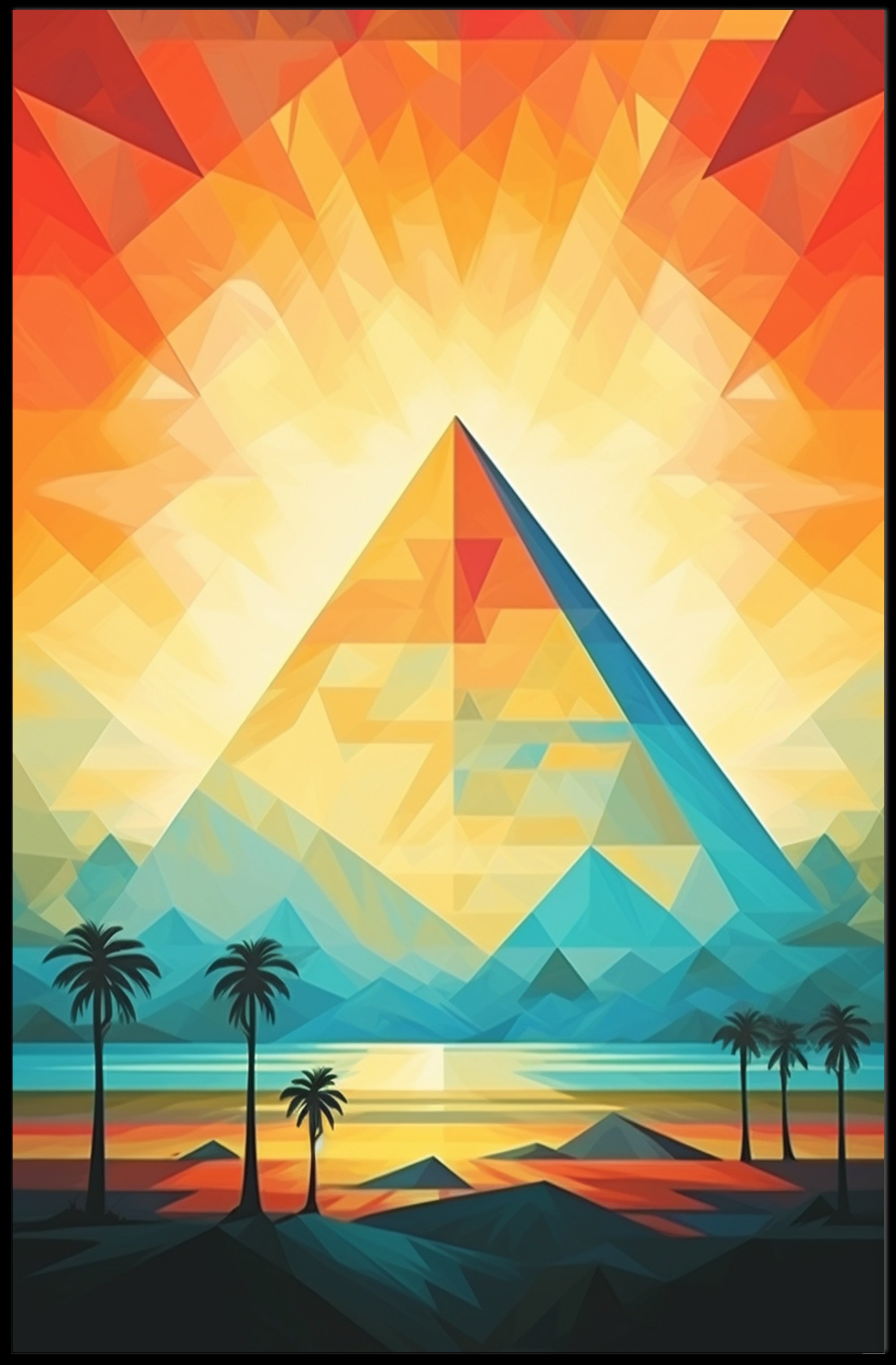 Abstract Pyramid Landscape Abstract Poster
