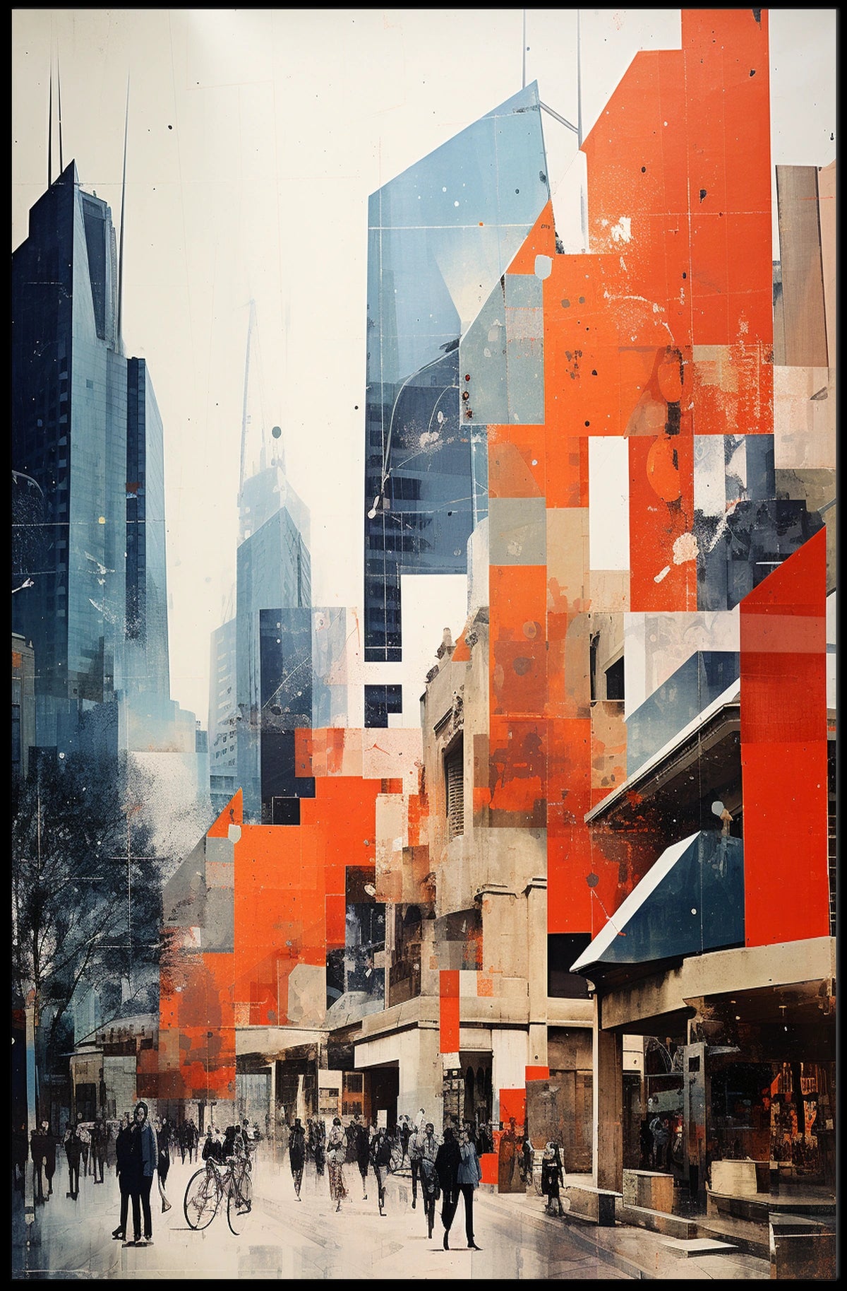 Contemporary Urban Cityscape in a Modern Skyline Travel Poster