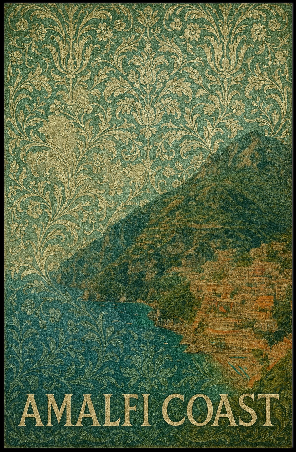 Amalfi Coast Poster Wall Art Coastal Decor For Home