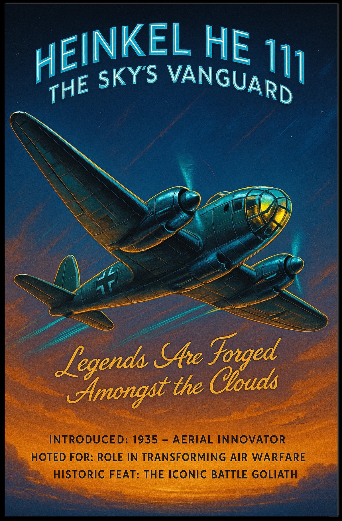 Heinkel He 111 The Skys Vanguard Poster