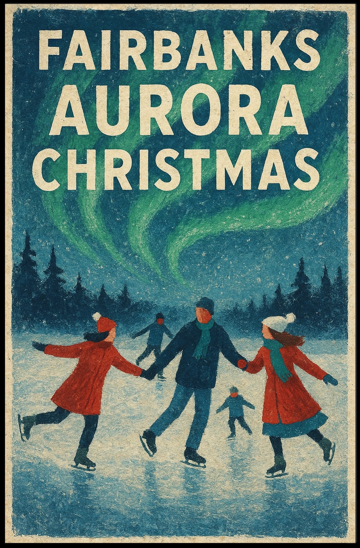 Fairbanks Aurora Christmas Poster