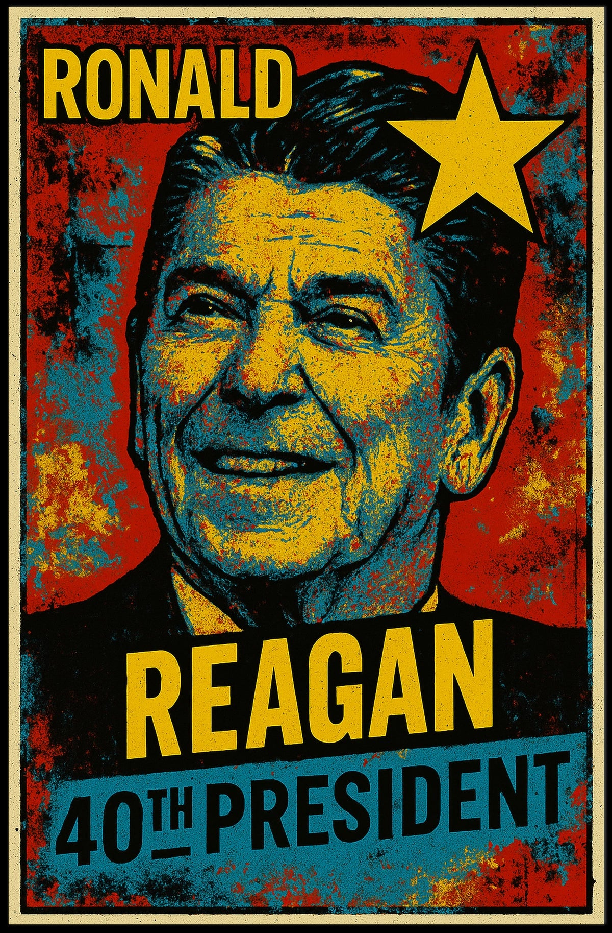 Ronald Reagan 40th President of the United States Graffiti Pop Art Poster