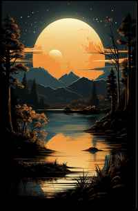 Tranquil Moonlit Landscape Poster