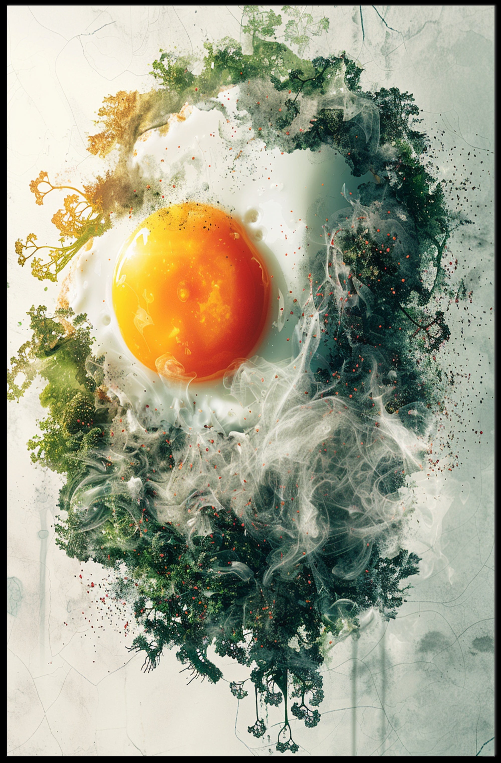 Sunny-Side-Up Egg Nature Fusion Art Poster PosterGoat