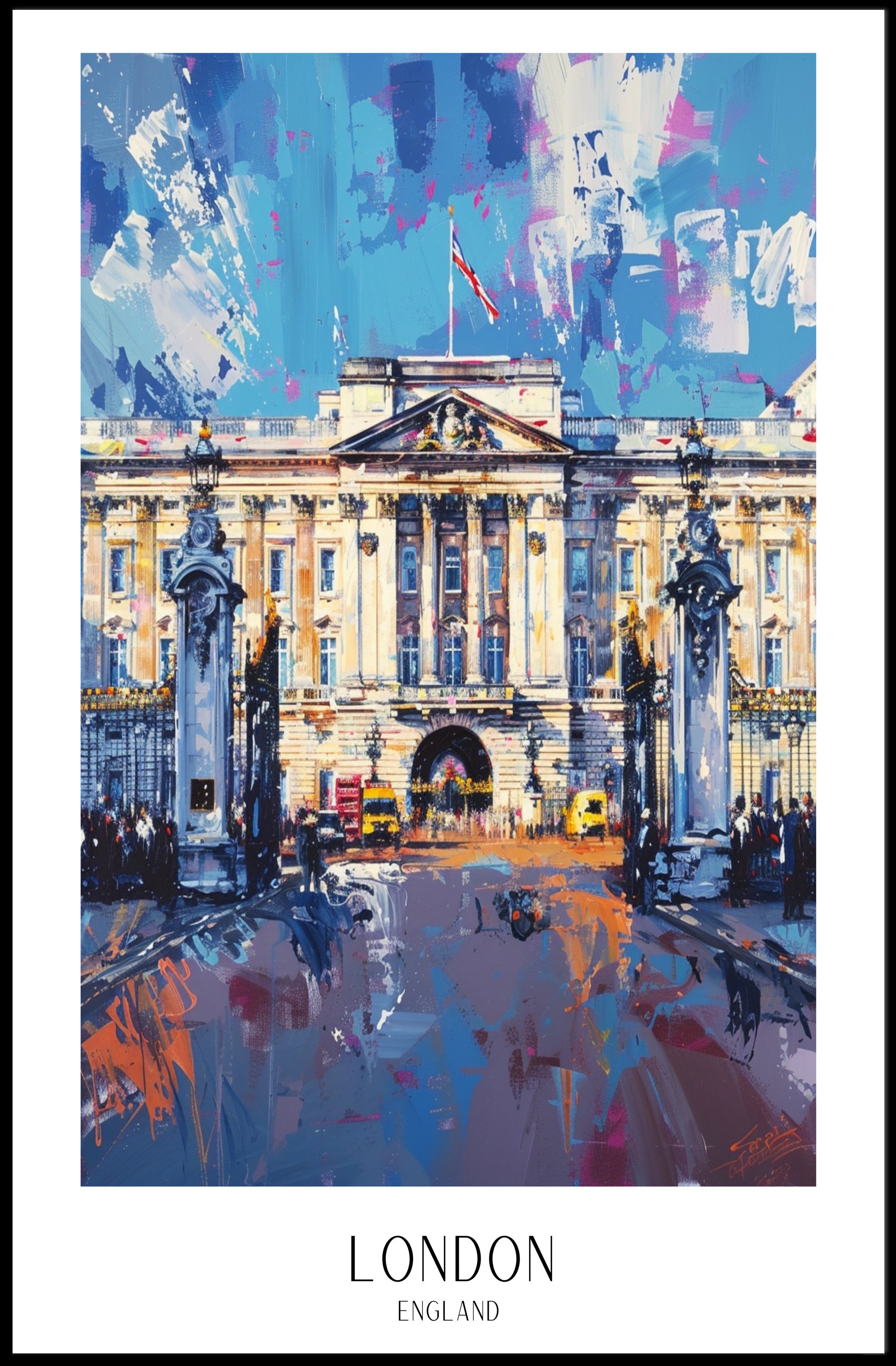 Buckingham Palace Urban Vibrancy Art Poster PosterGoat