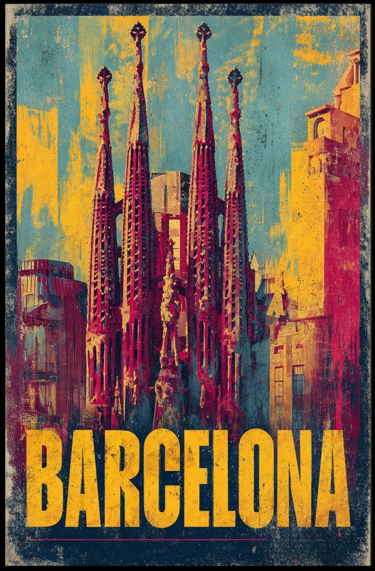 Barcelona Architectural Art Poster