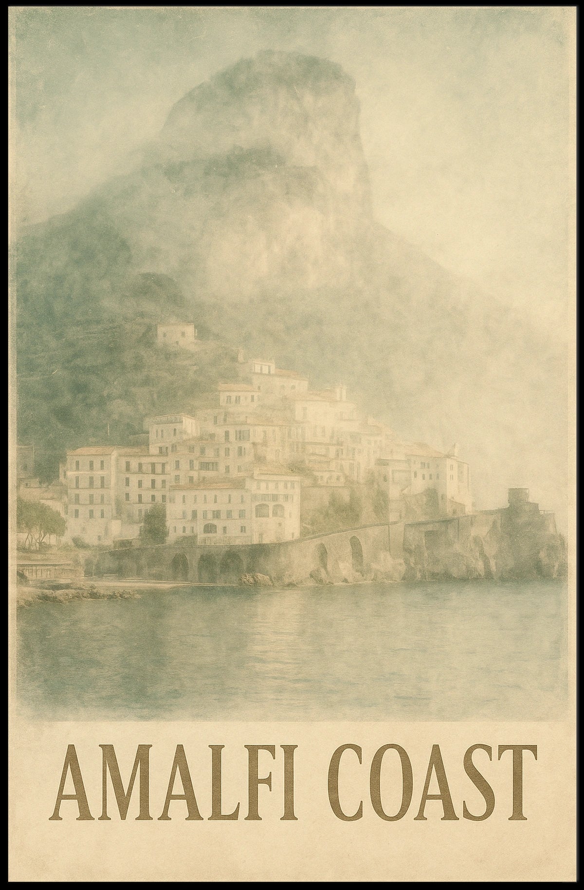 Amalfi Coast Poster Wall Art 18x24 Scenic Print Decor