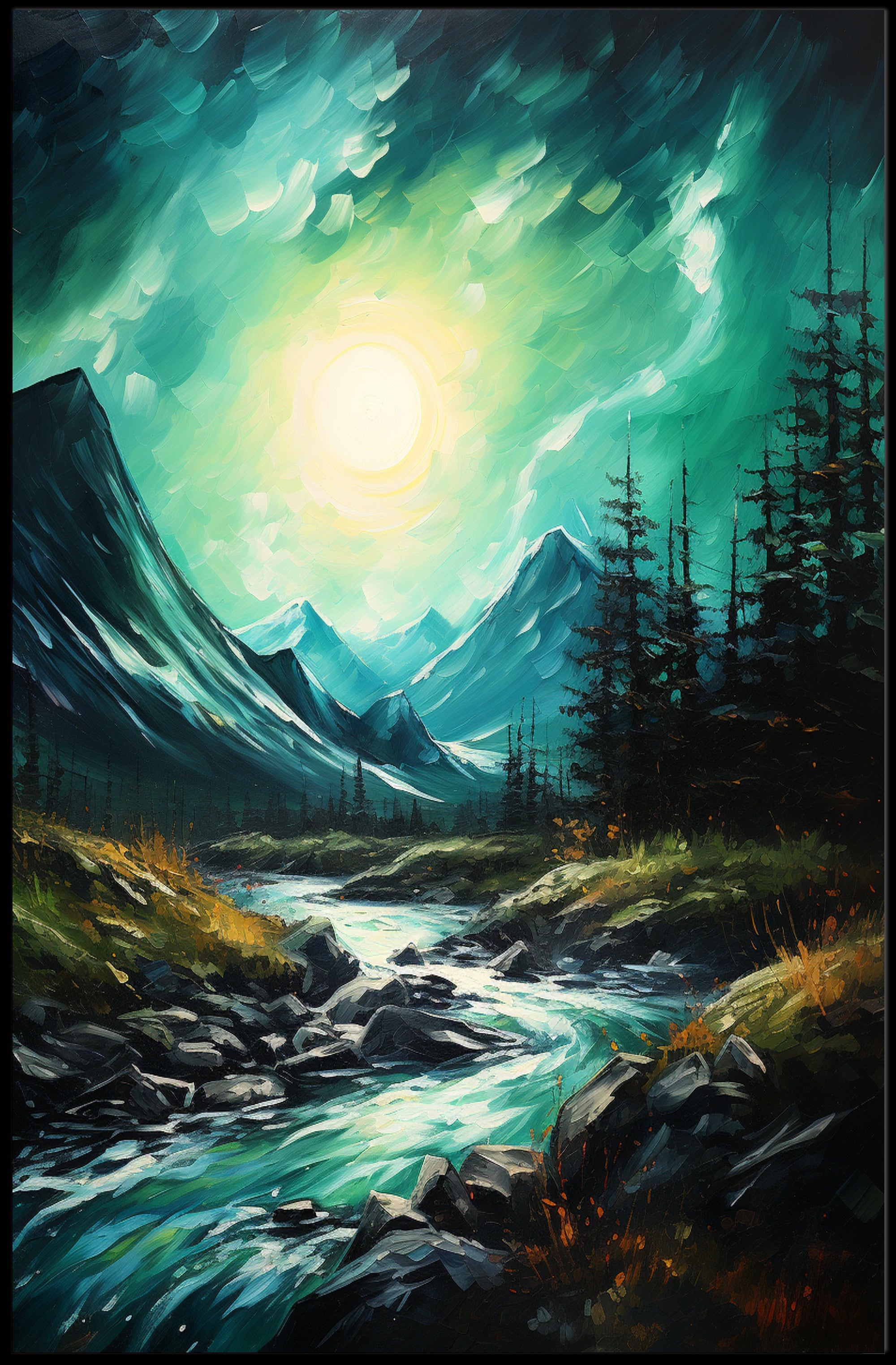 Tranquil Mountain Stream Poster