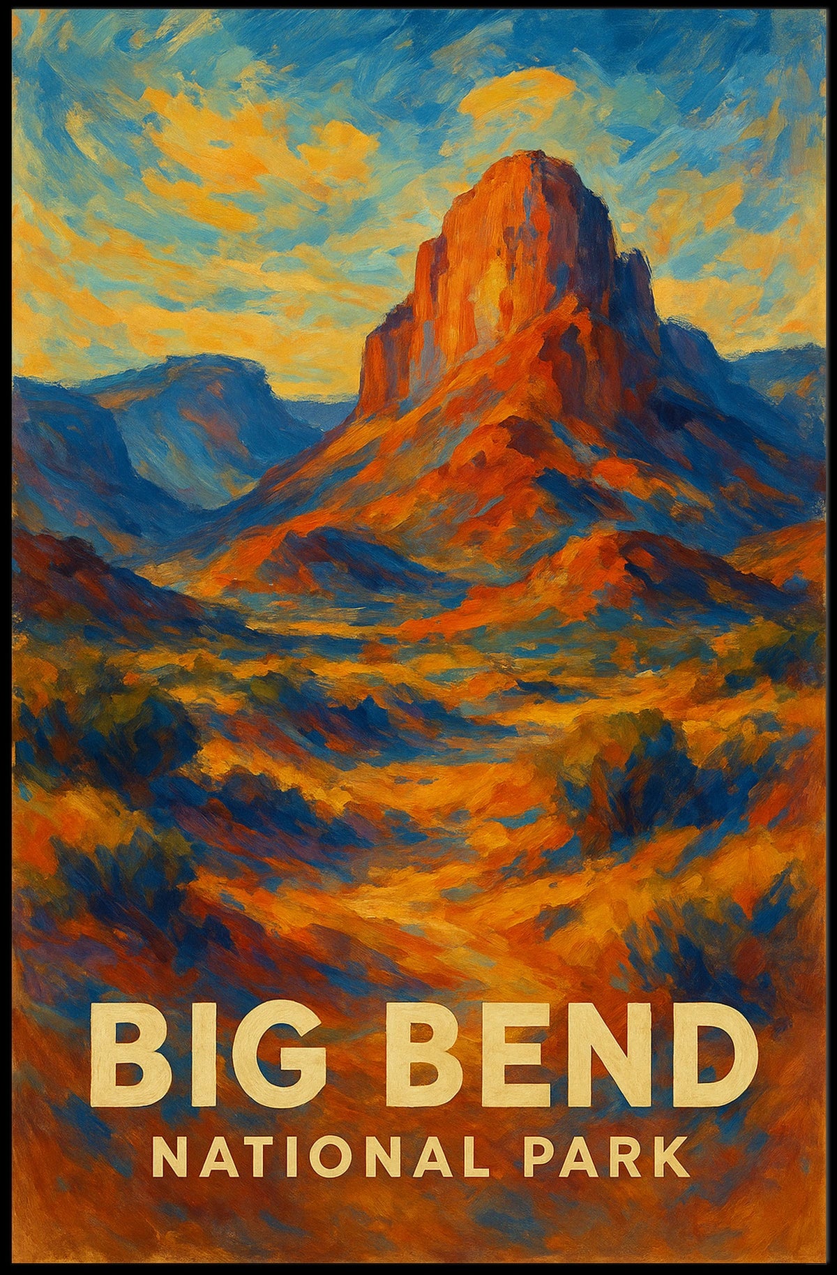 Big Bend National Park Poster Wall Art Desert Night Sky