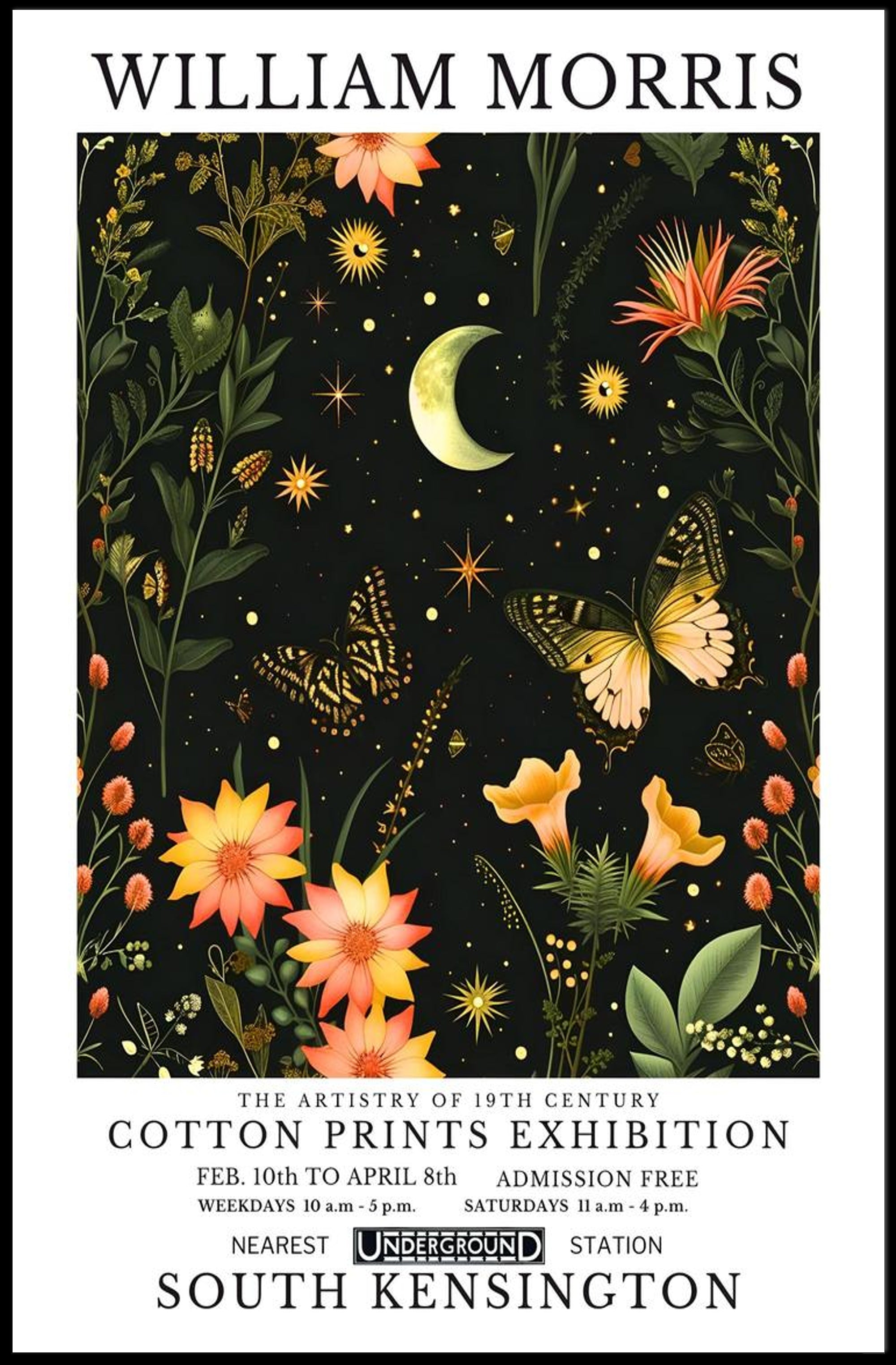 William Morris Exhibition Vintage Cultural William Morris Art Poster