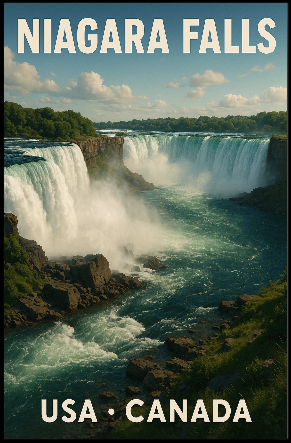 Niagara Falls Travel Photorealism Serenity Poster
