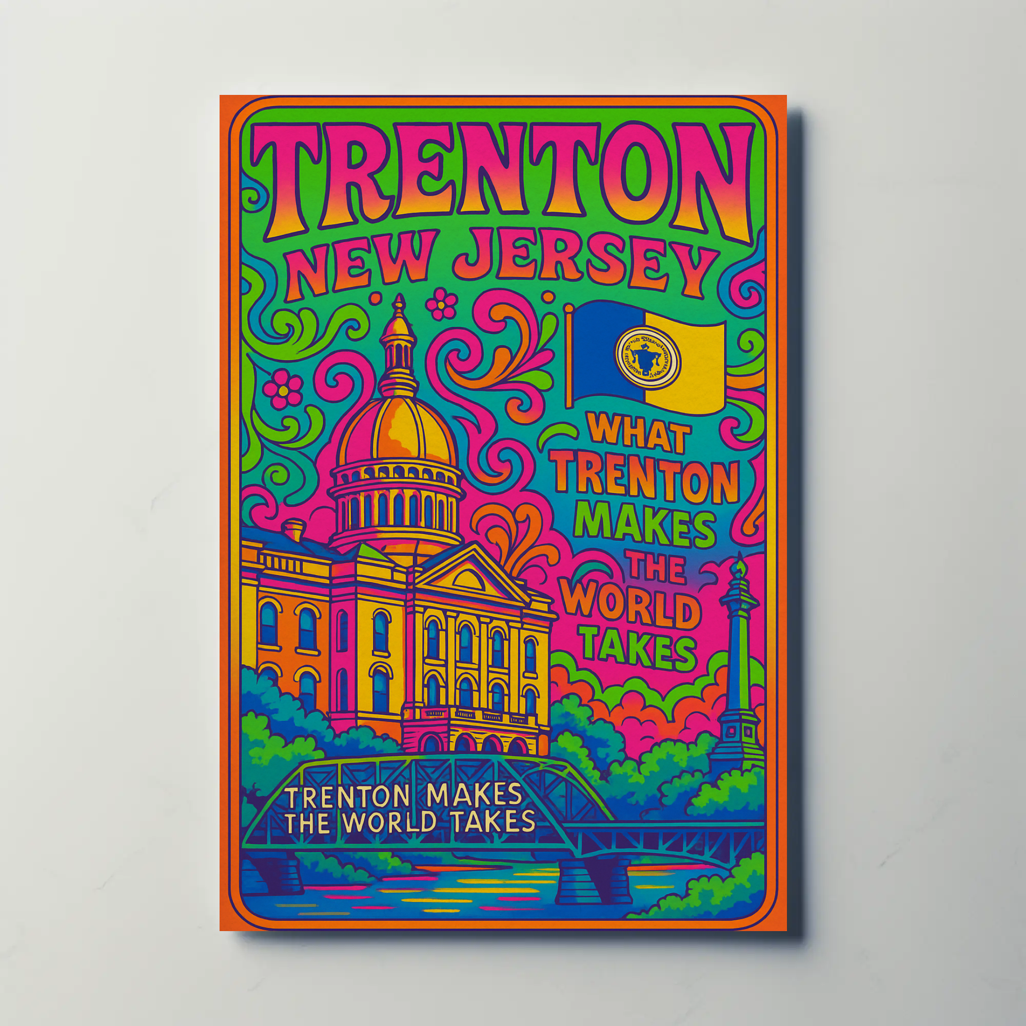 Trenton New Jersey Vibrant Heritage Artistic Poster