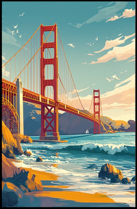 Golden Gate Bridge Vibrant Modern Art Poster