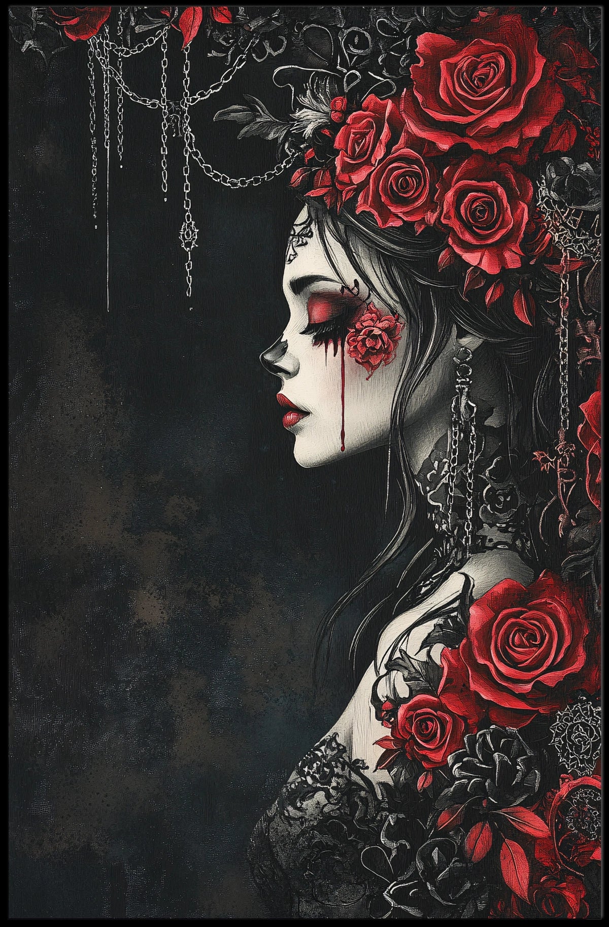 Gothic Romantic Aura Women's Art in Artistic or Pop Culture Poster