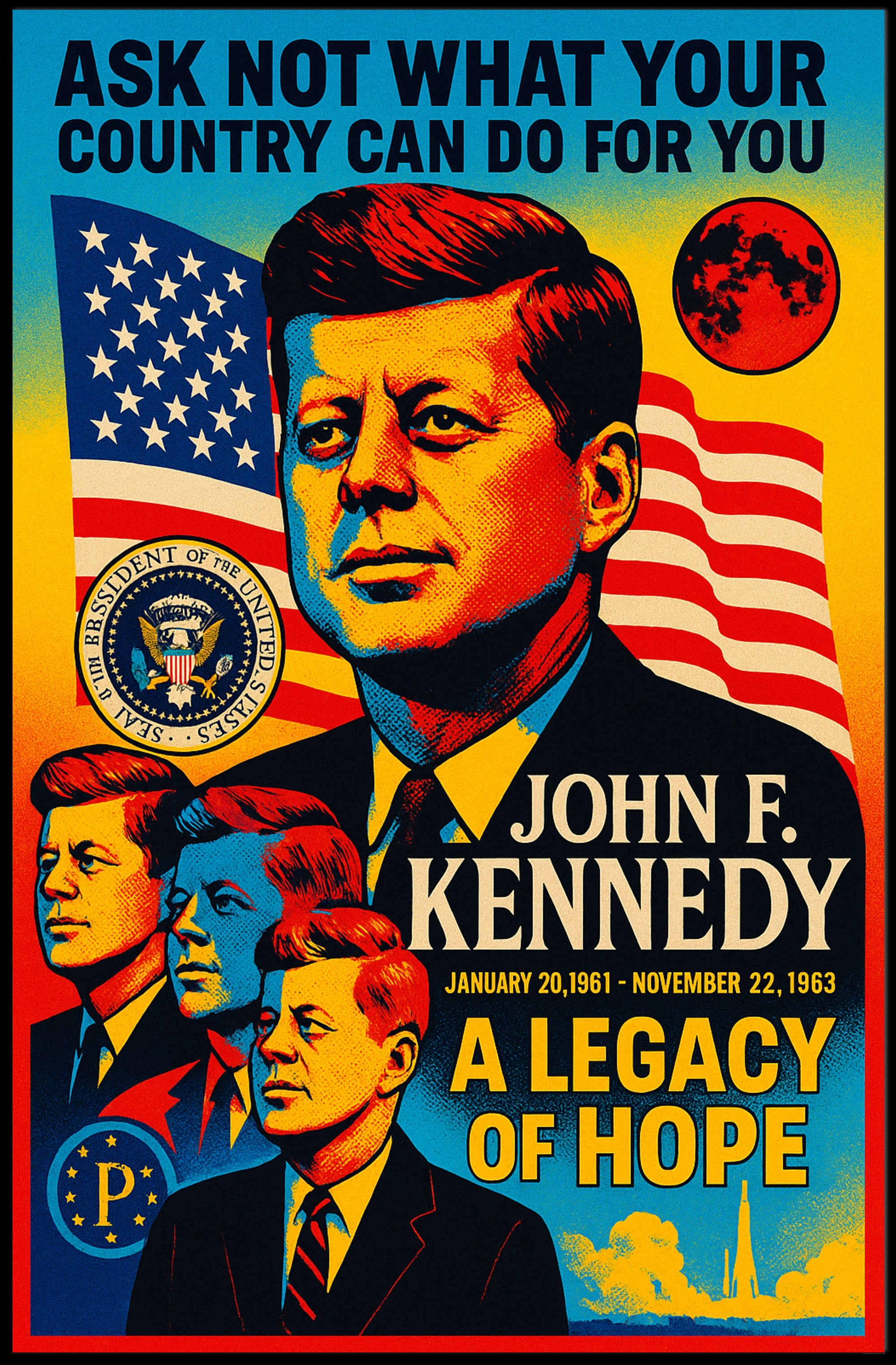 John F. Kennedy A Legacy of Hope Poster PosterGoat