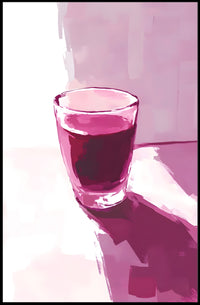 Glass Of Red Abstract Poster Wall Art Print