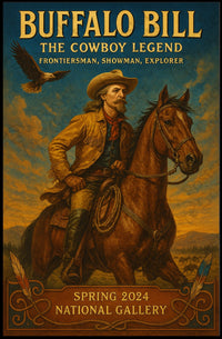 Buffalo Bill Frontier Adventure Poster Vintage Wall Art