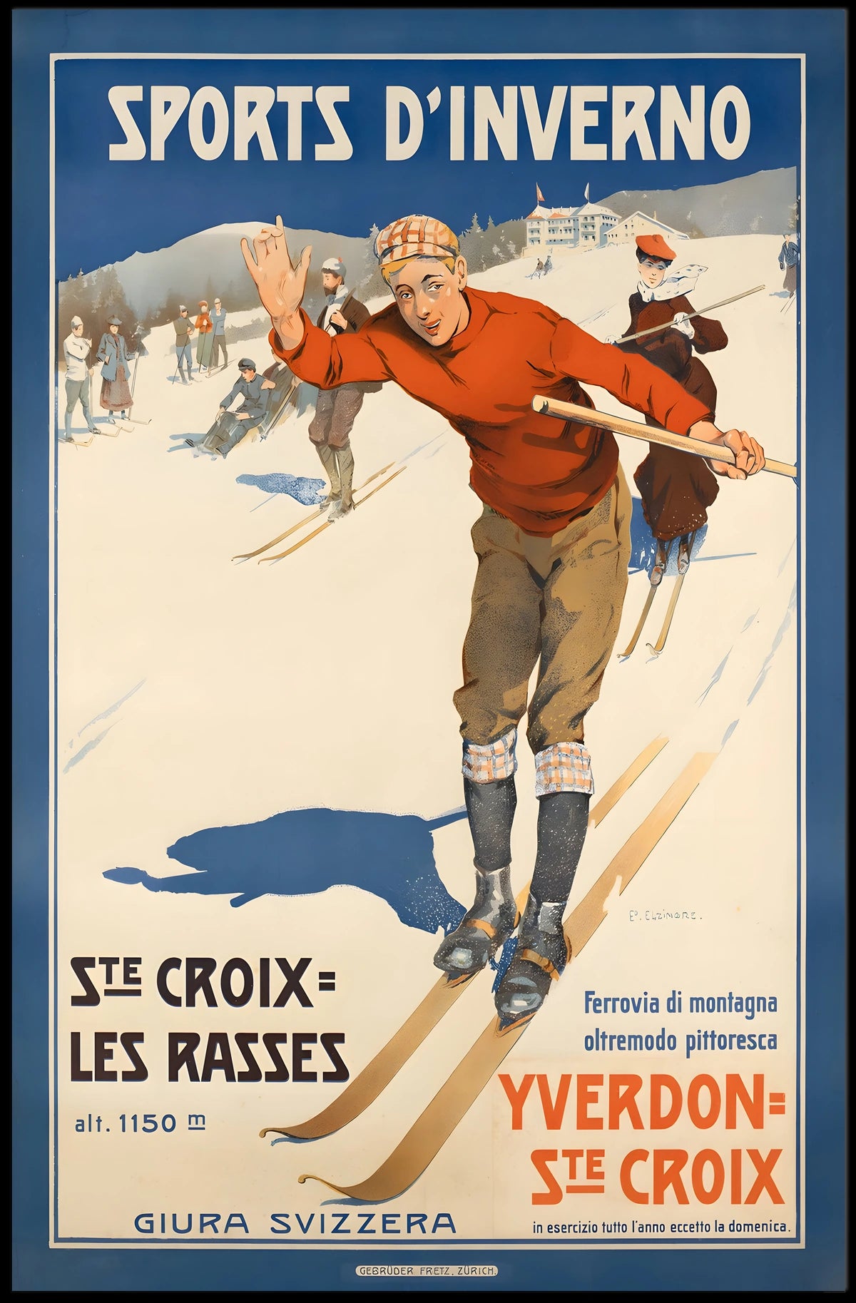 Winter Sports In The Jura Mountains Poster