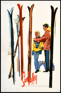 Vintage Ski Adventure in Sun Valley Travel Poster PosterGoat