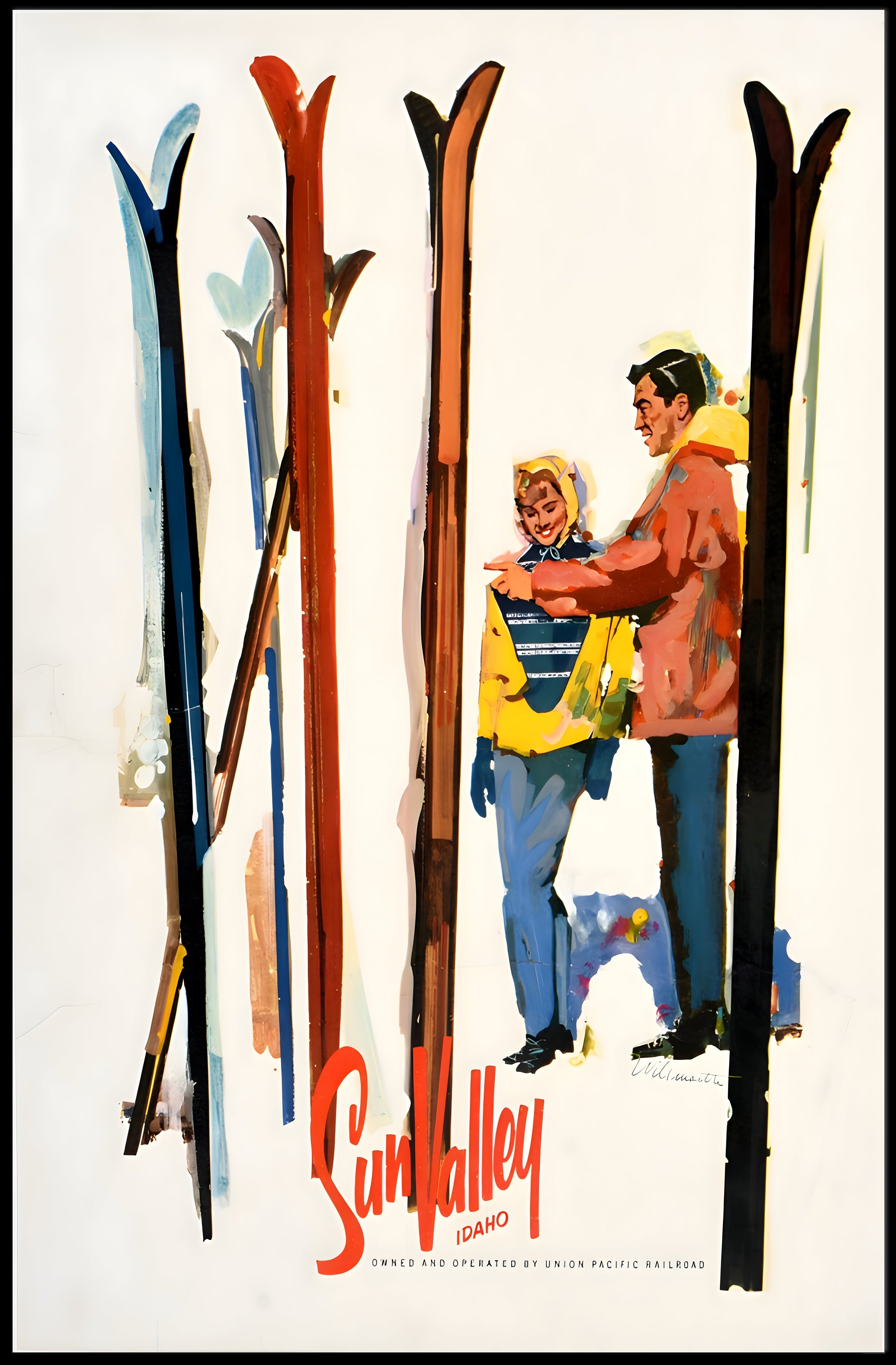 Vintage Ski Adventure in Sun Valley Travel Poster PosterGoat
