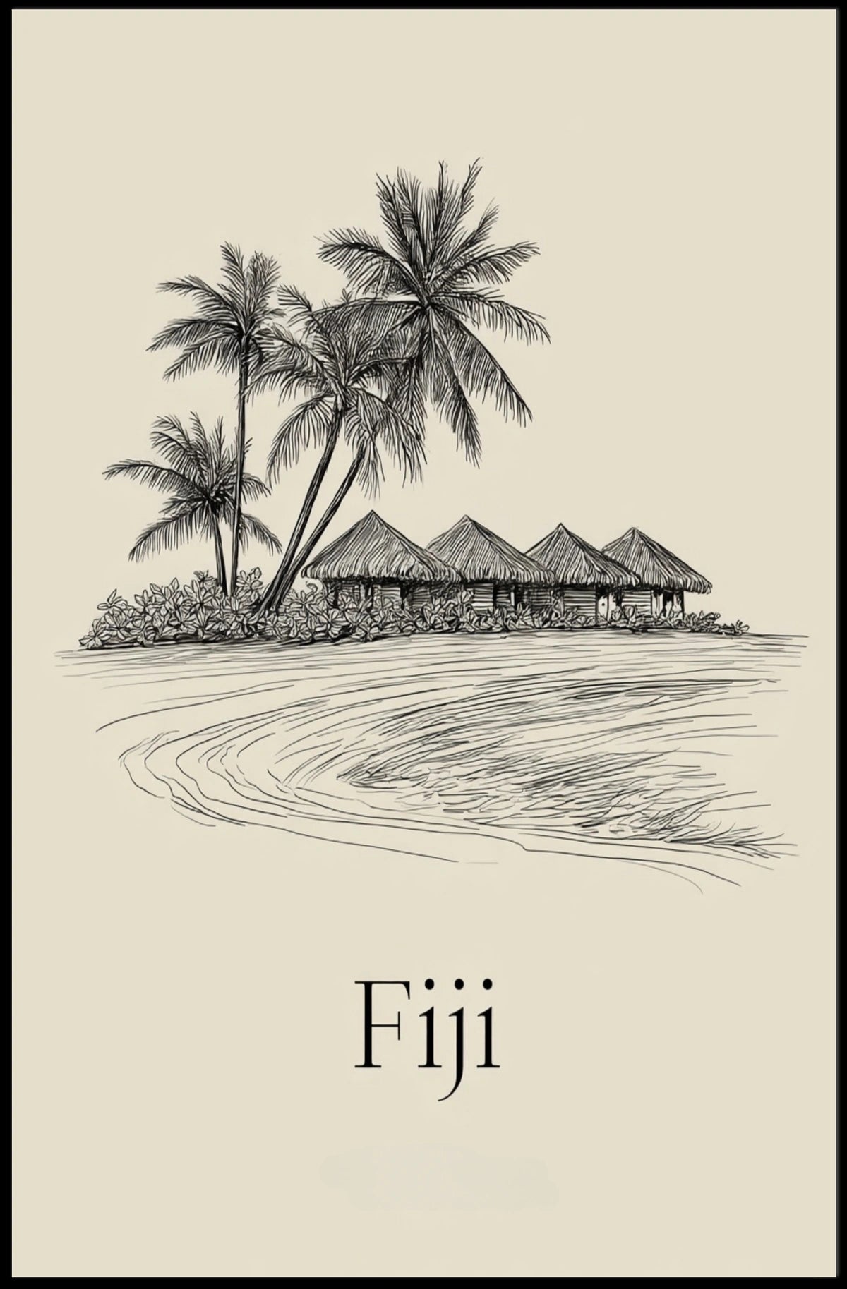 Tropical Escape Fiji Poster