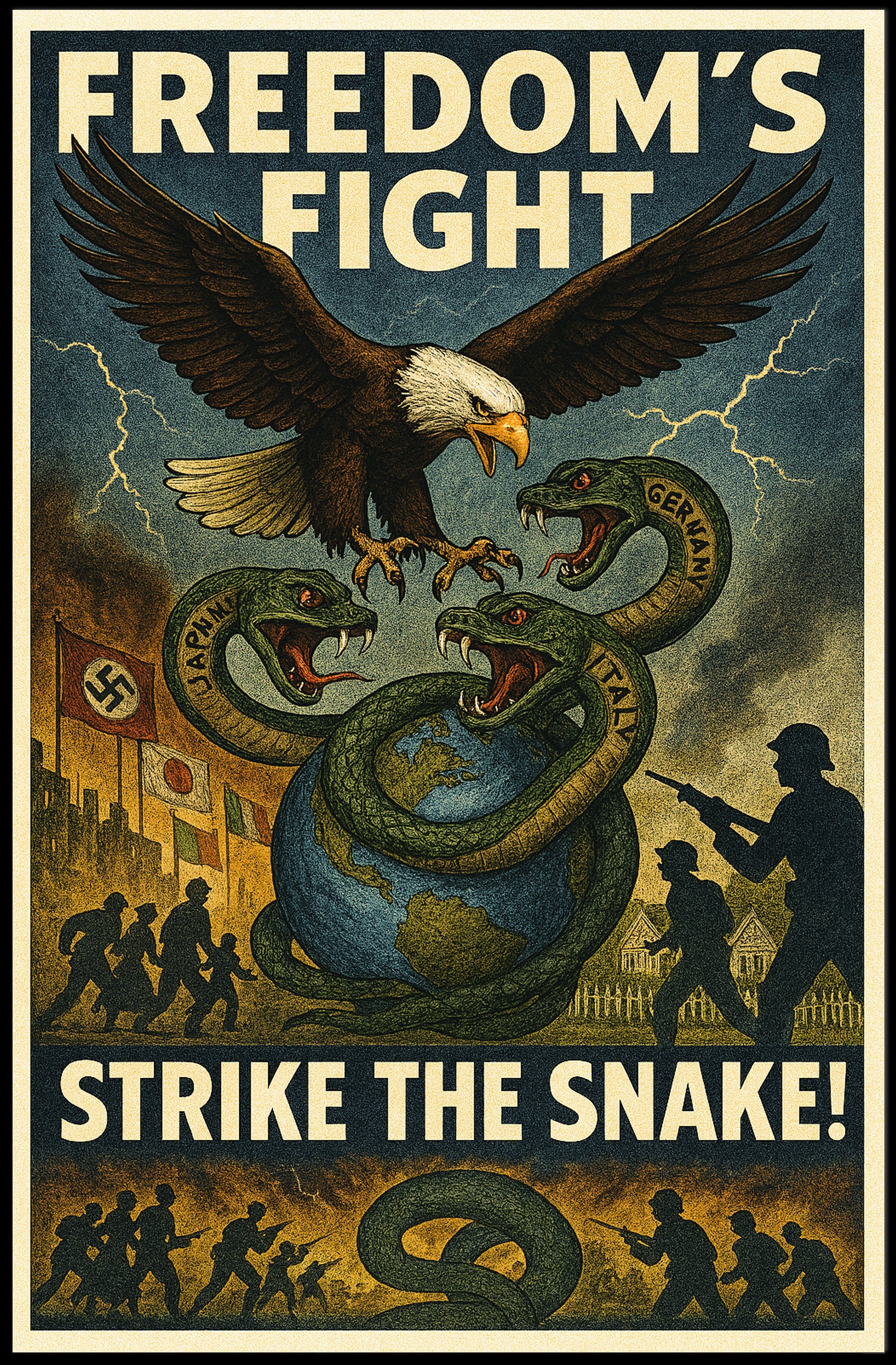 Freedom's Fight Strike the Snake! Poster PosterGoat