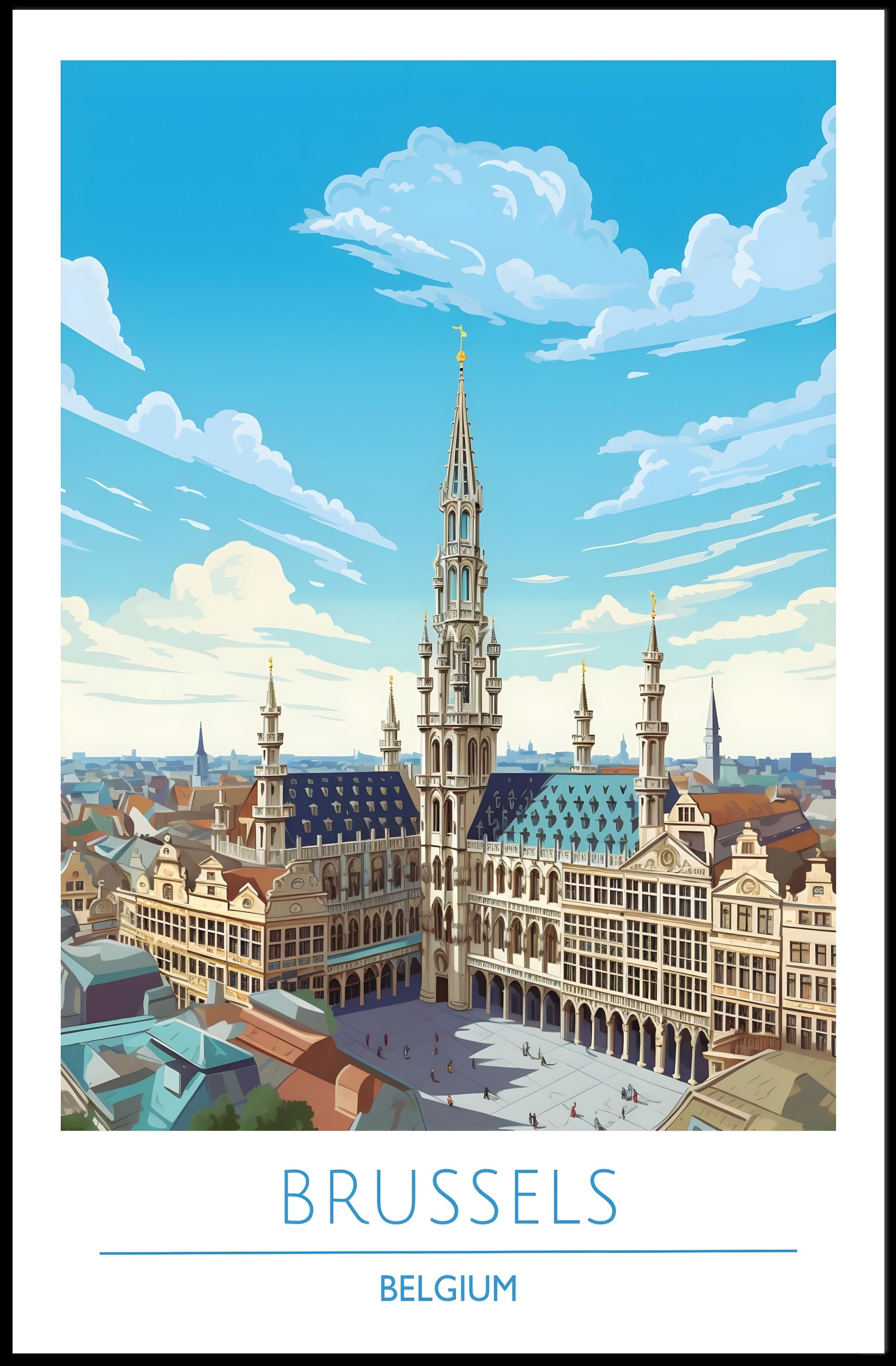 Brussels Cityscape Poster