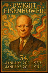 Dwight Eisenhower Patriotic Leadership Retro Vintage Poster