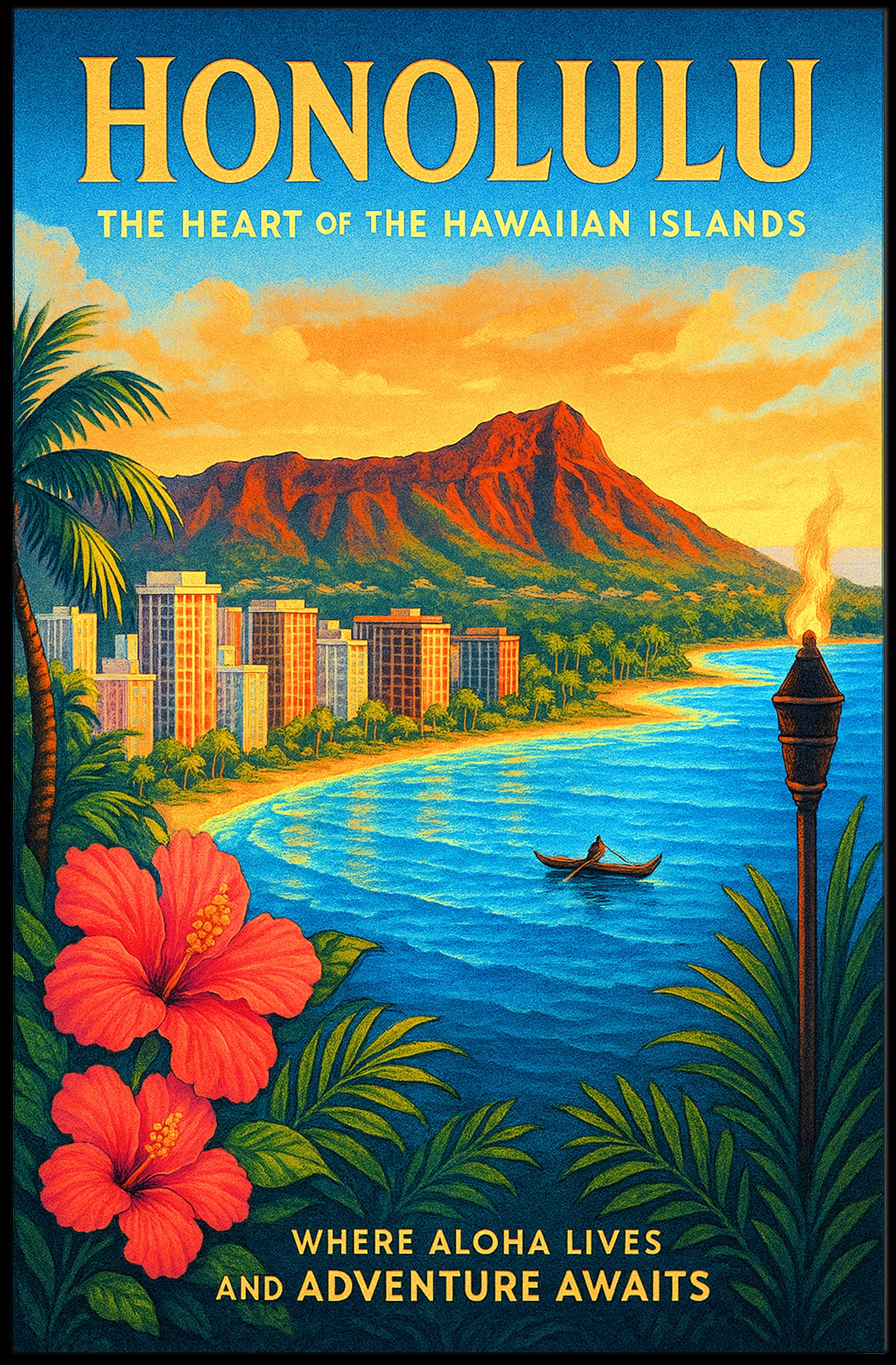 Honolulu The Heart of the Hawaiian Islands Poster PosterGoat