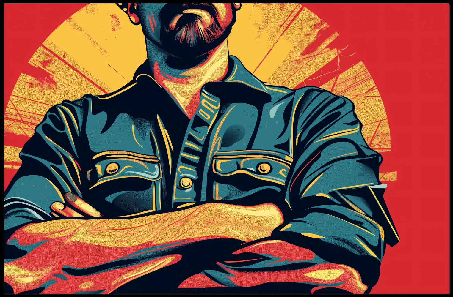 Empowering Retro Pop-Art Poster: Strength and Revolution