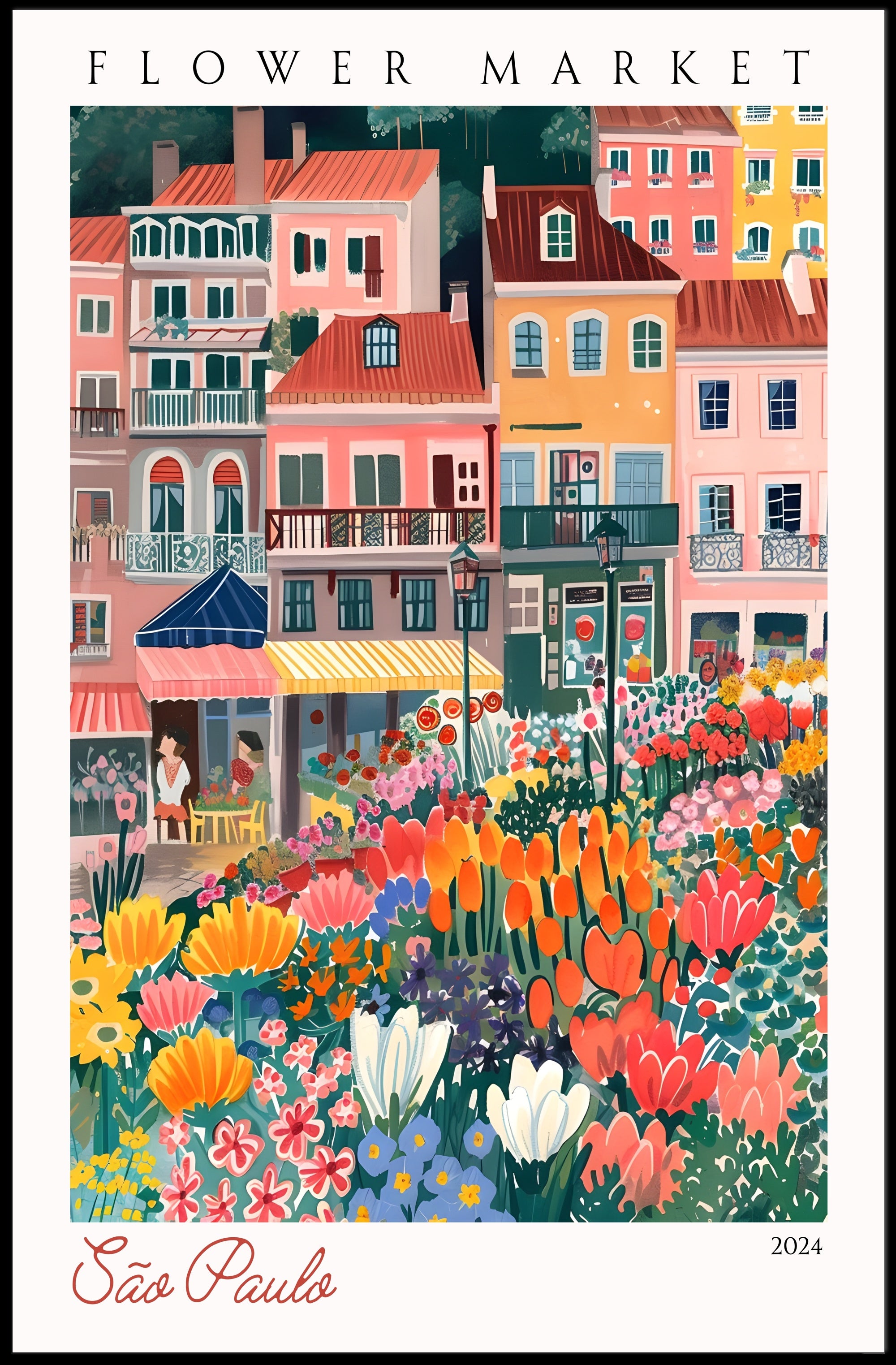 SΓ£o Paulo Flower Market 2024 Poster PosterGoat
