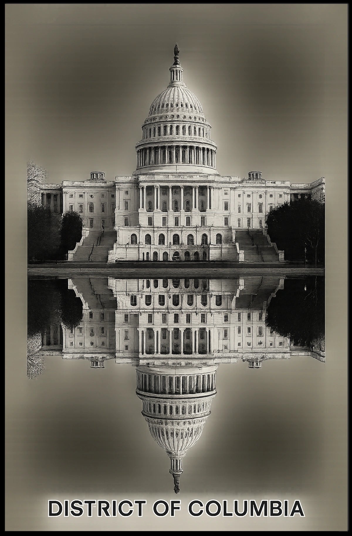 Capitol Reflection District of Columbia Poster