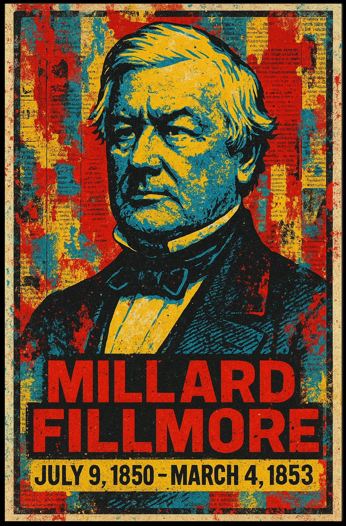 Millard Fillmore 13th President of the United States Street Art Mashup Poster