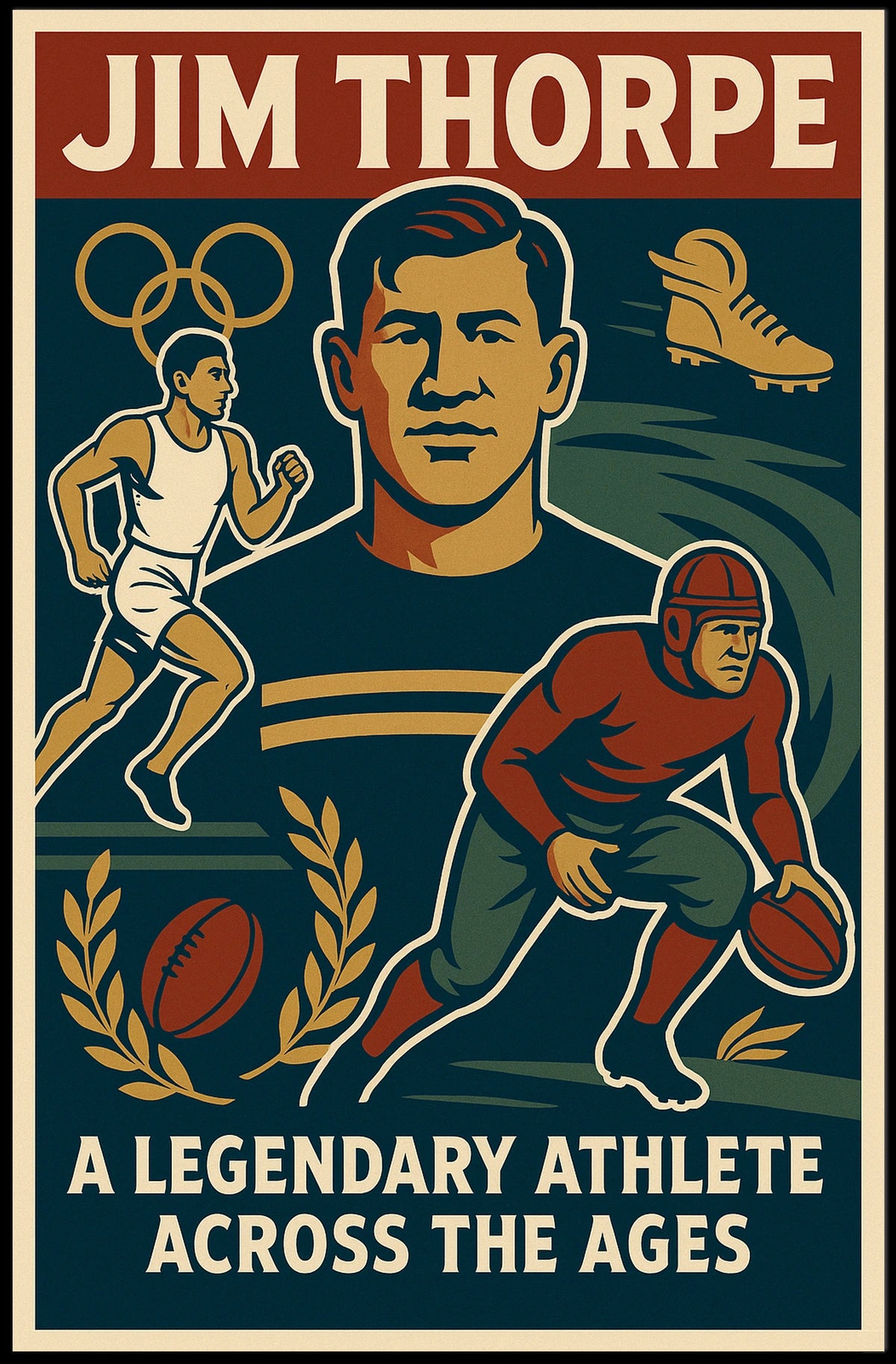 Celebrating a Sports Icon Jim Thorpe Poster