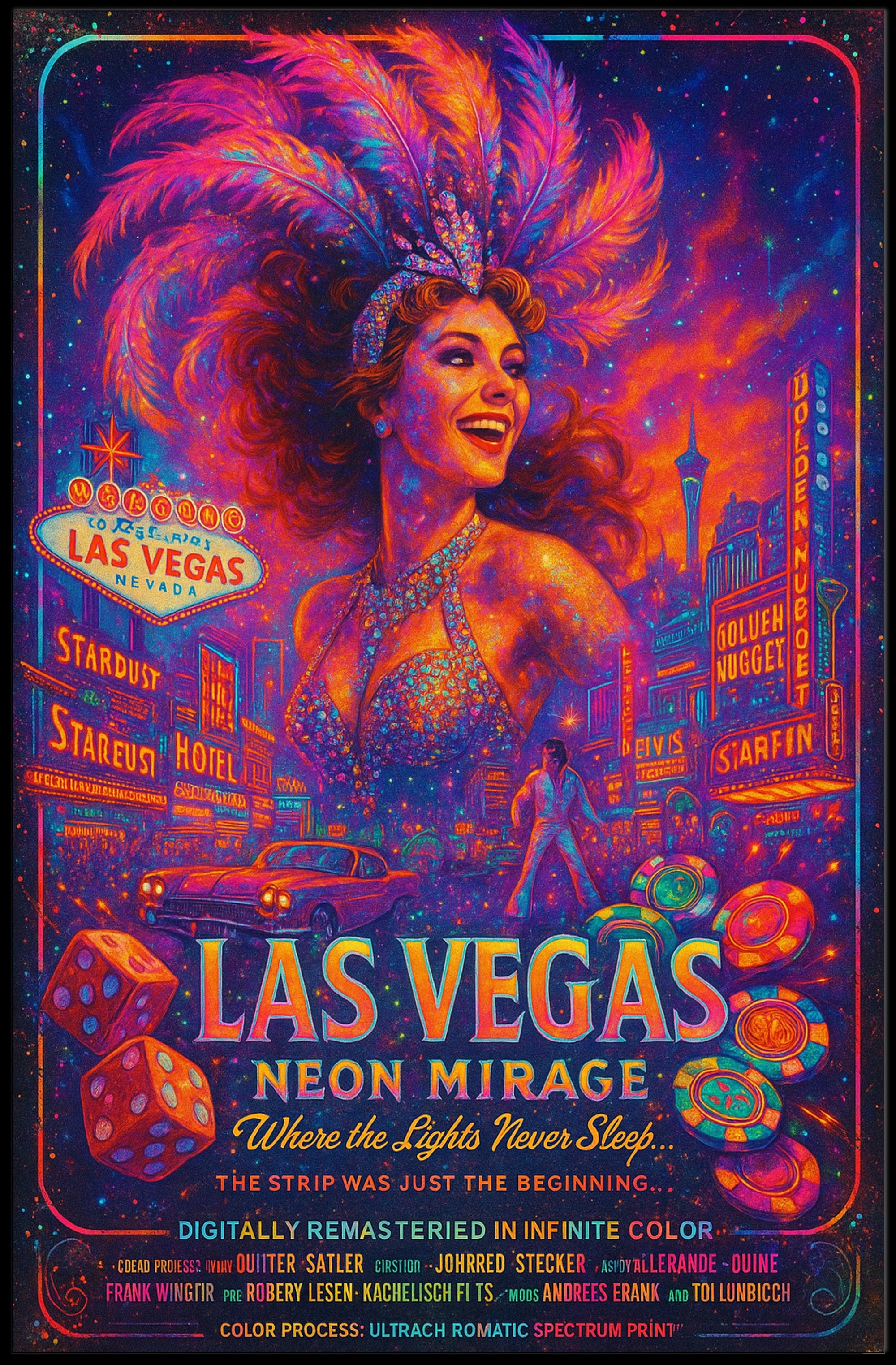 Neon Mirage: Las Vegas Poster PosterGoat